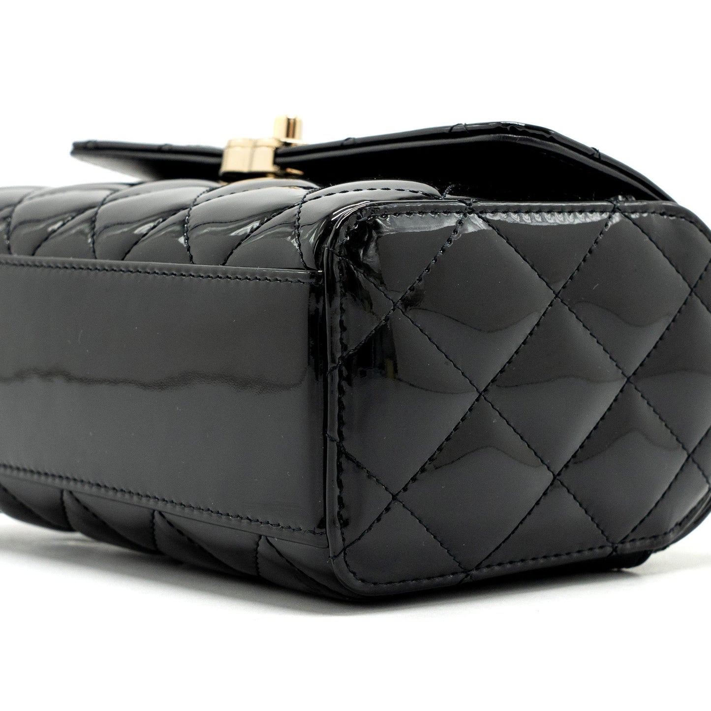 Chanel Small Trendy CC Dual Flap Bag patent black L (microchip)