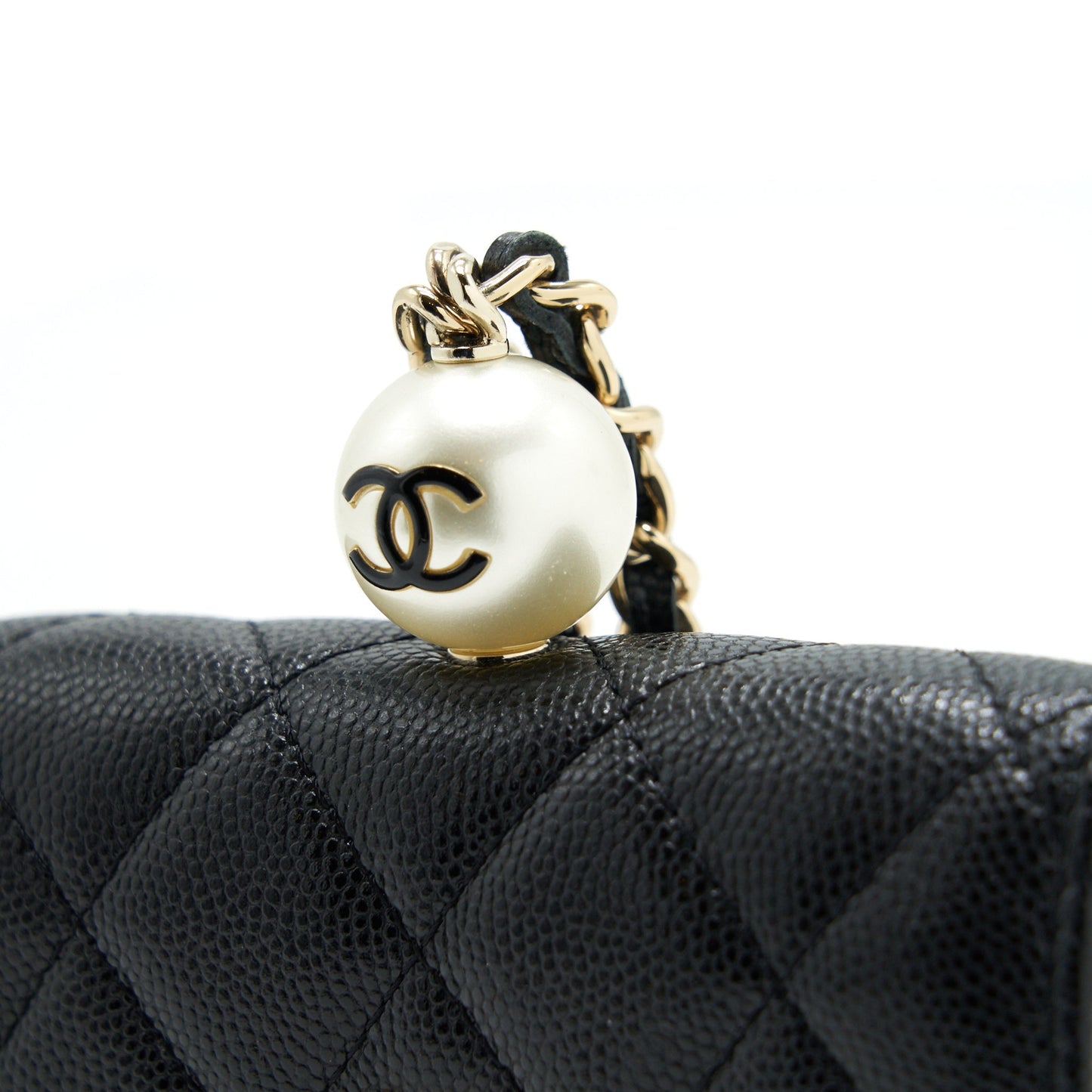 Chanel Flap Coin Purse with Chain Black Caviar L