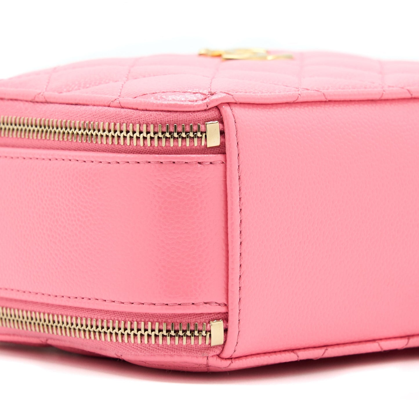 Chanel 22S Letter Top Handle Small Vanity Case Caviar Pink Brushed