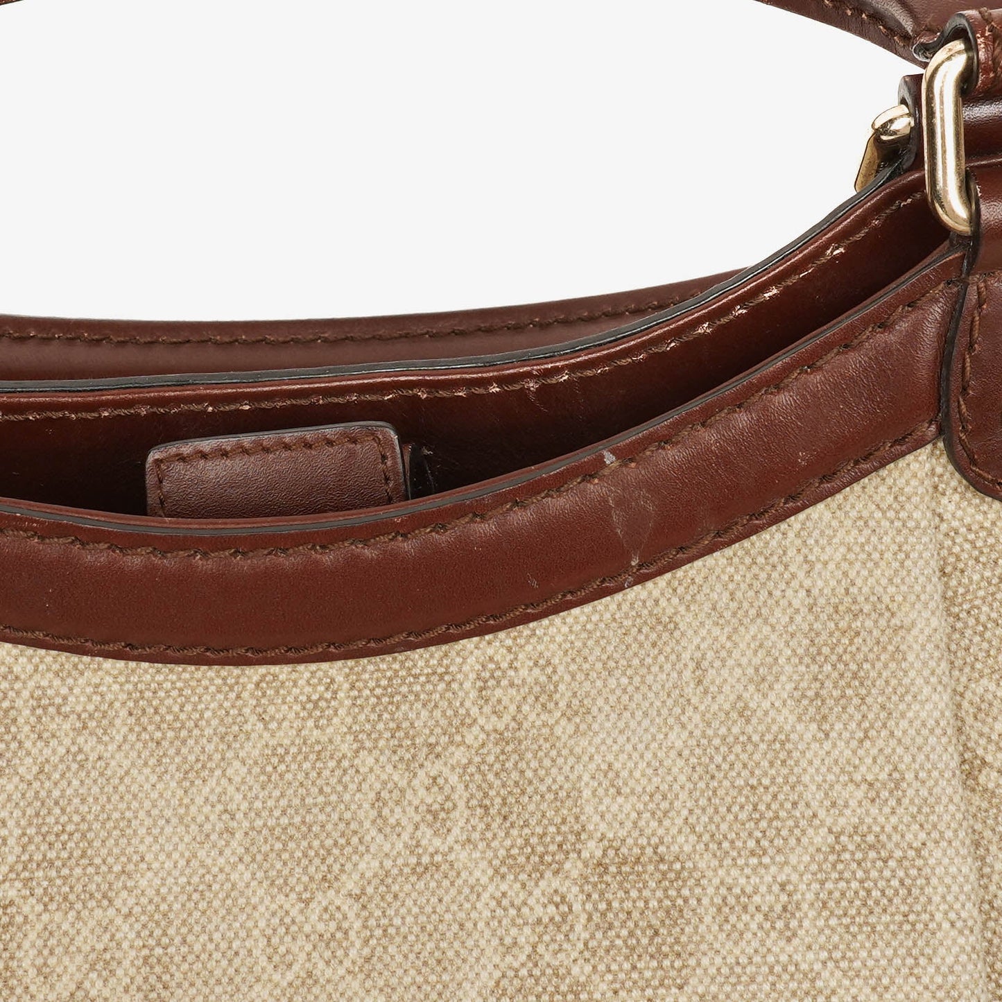 Gucci Beige/Brown Diamante Canvas Sukey Shoulder Hobo Bag