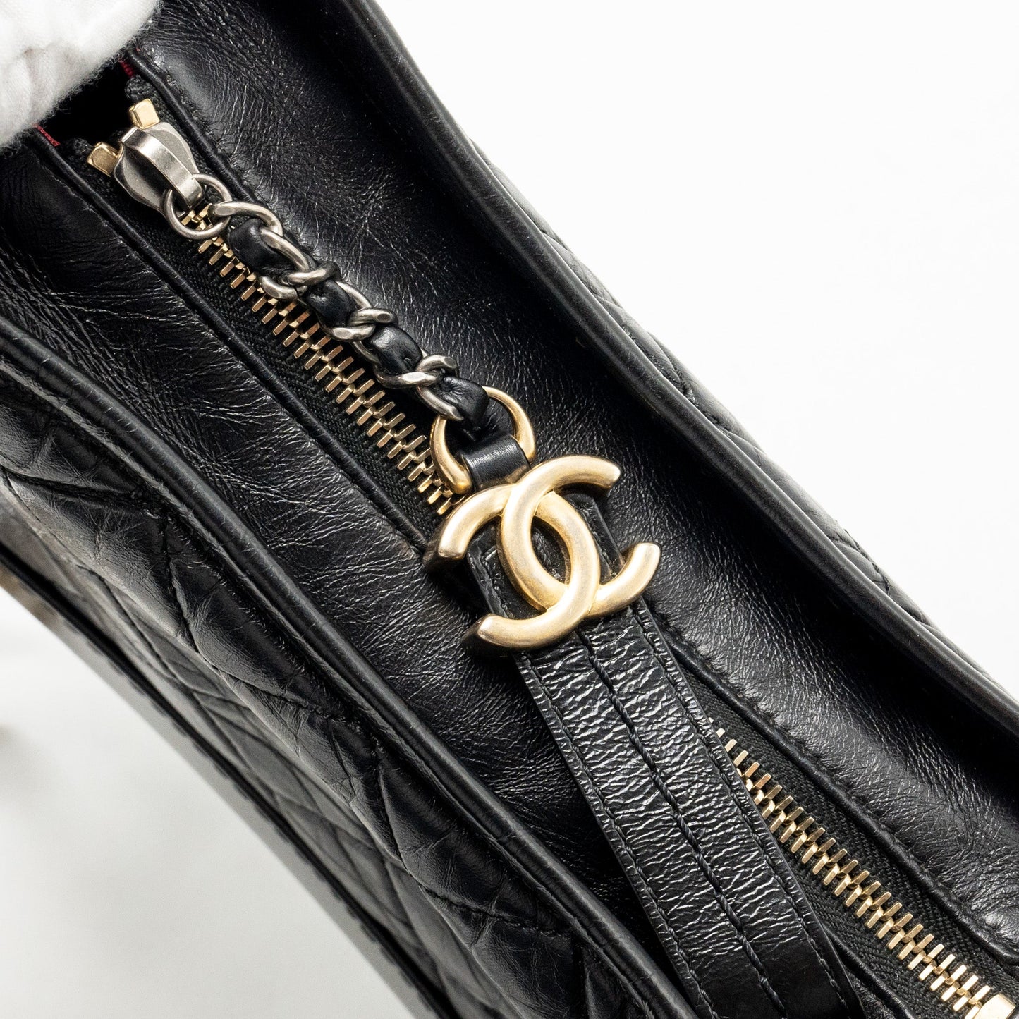 Chanel Small Gabrielle Hobo Bag Calfskin Black Multicolour Hardware