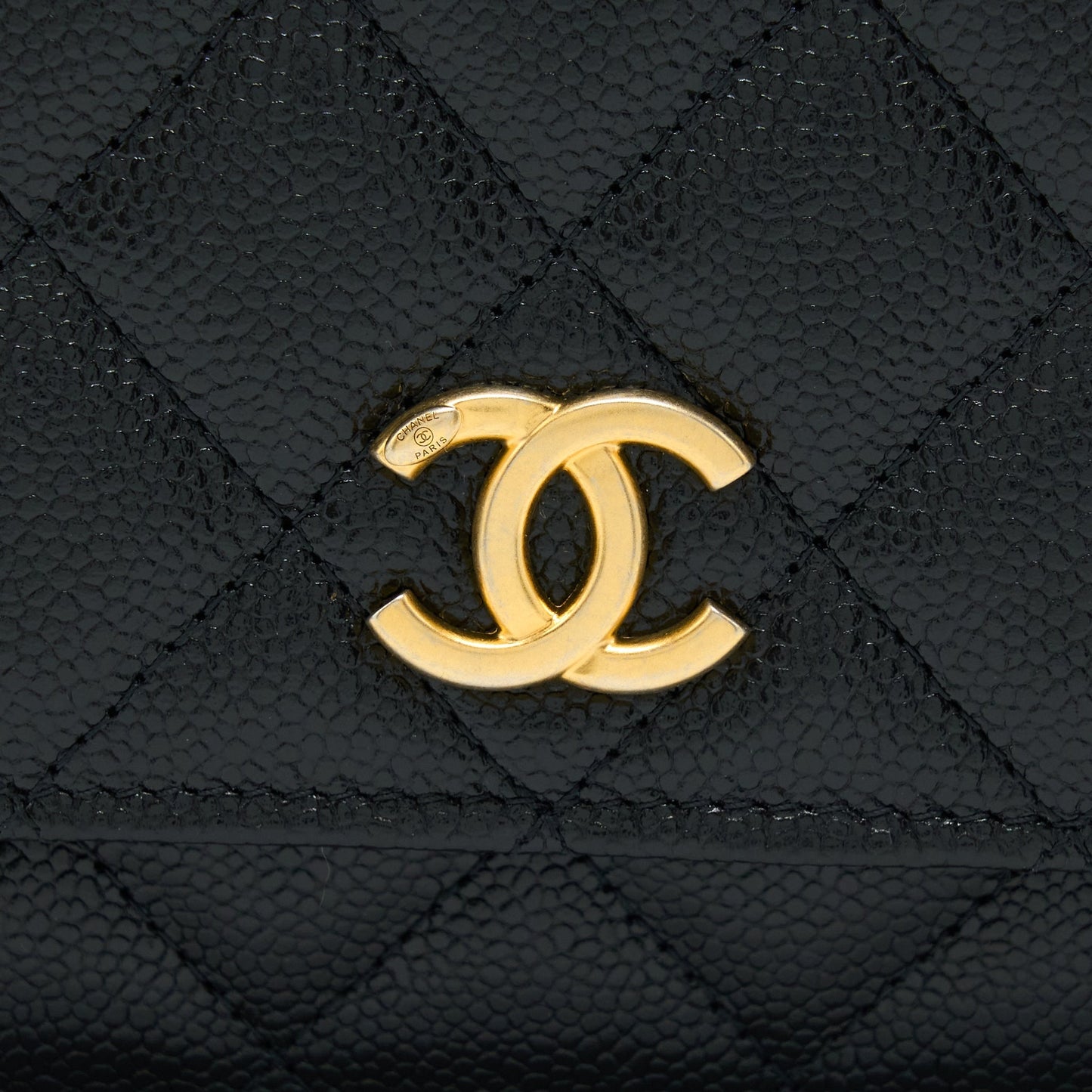 Chanel Top Handle Wallet On Chain Caviar Black
