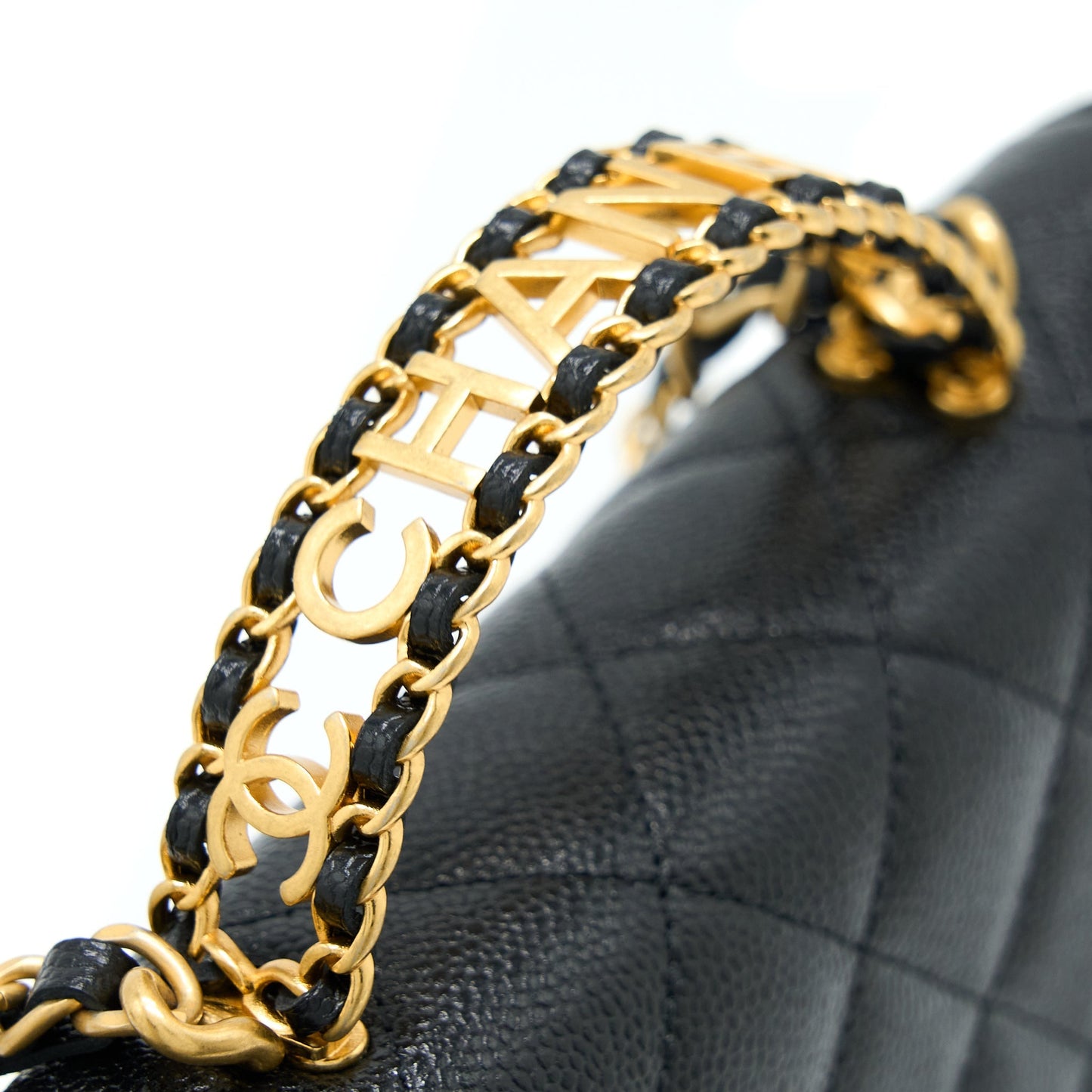 Chanel Top Handle Wallet On Chain Caviar Black