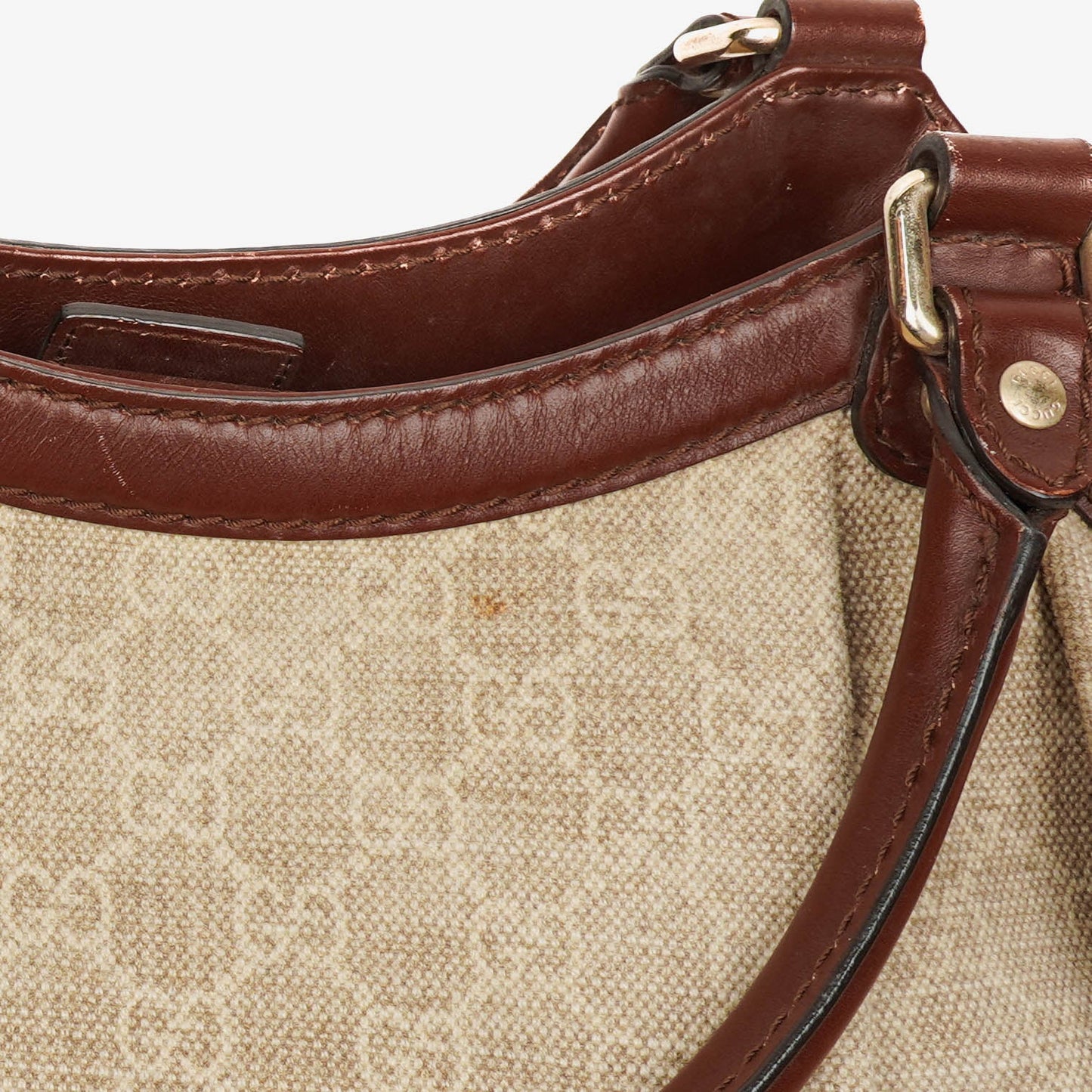 Gucci Beige/Brown Diamante Canvas Sukey Shoulder Hobo Bag