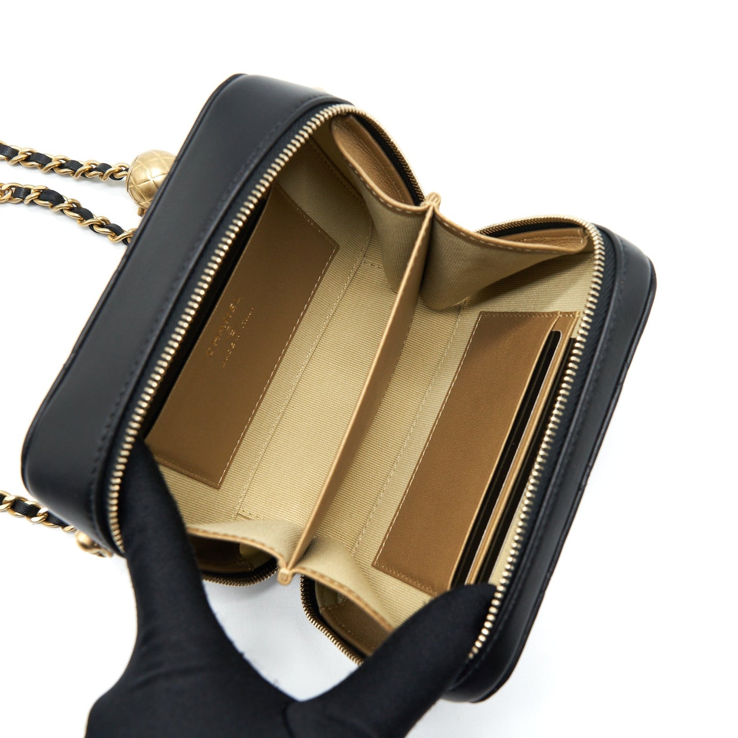 Chanel Pearl Crush Camera Bag Lambskin Black