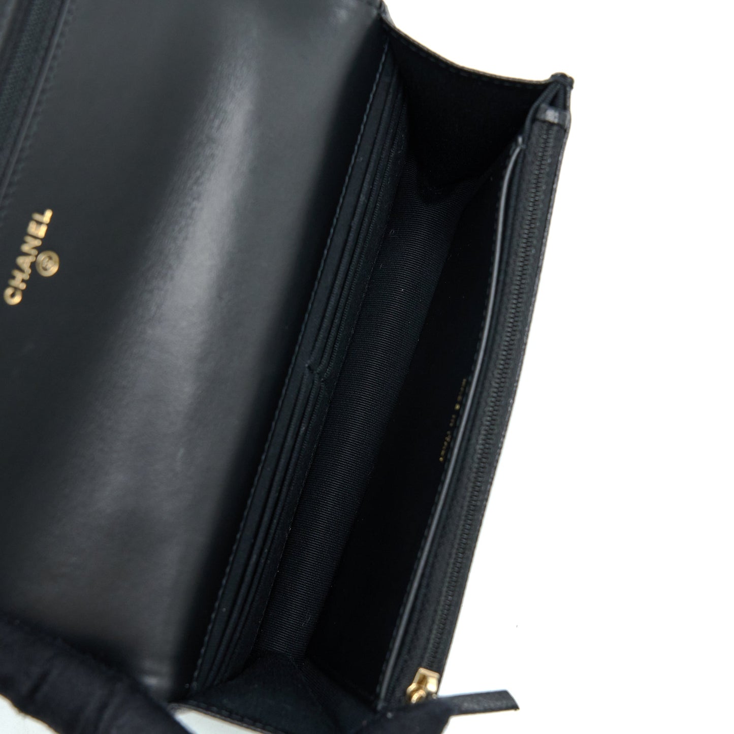 Chanel Top Handle Wallet On Chain Caviar Black