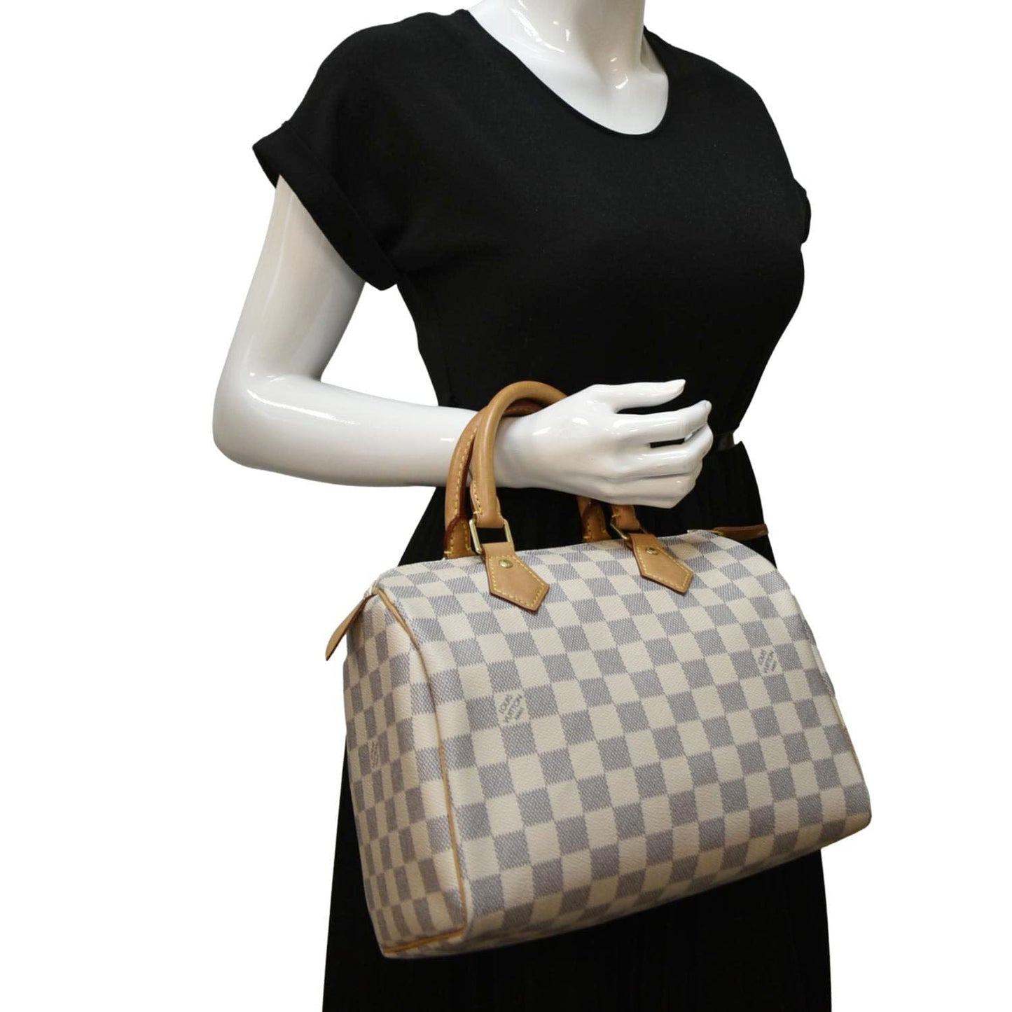 LOUIS VUITTON  25 Damier Azur Shoulder Bag White