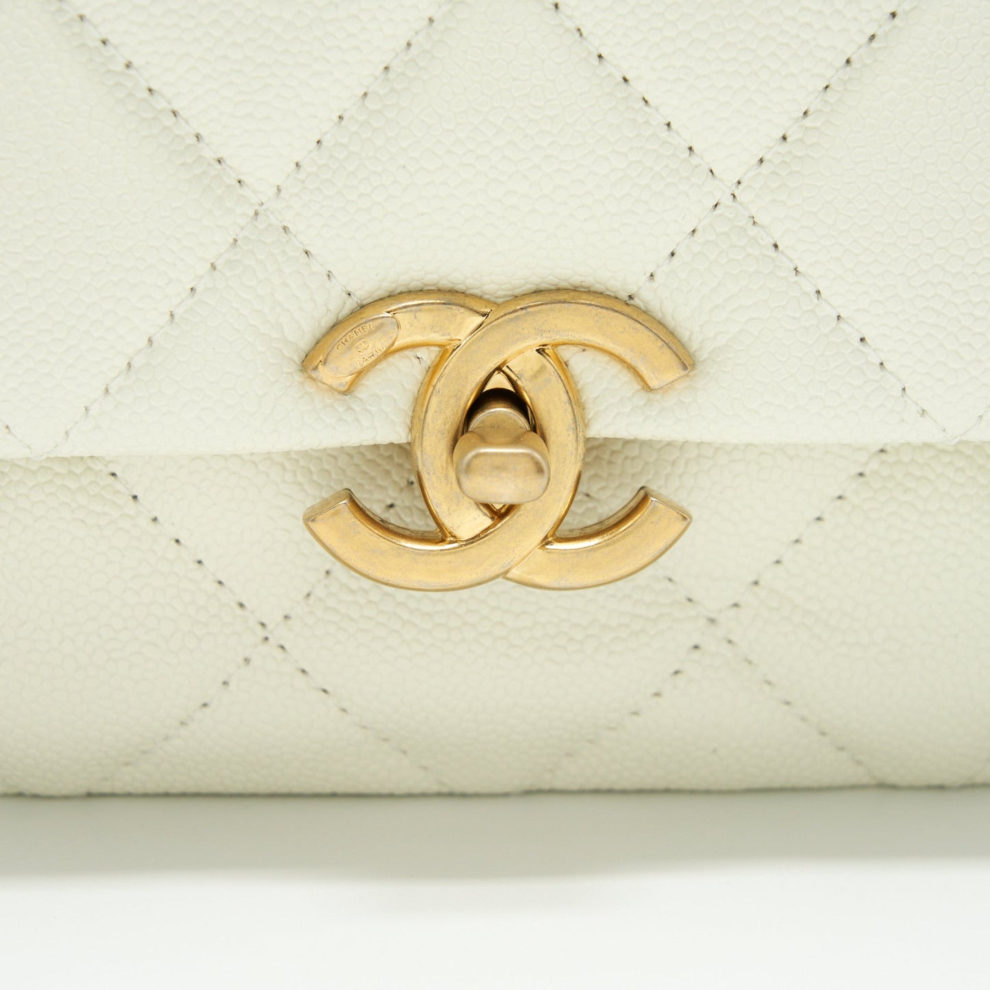 Chanel 22S Melody Medium Flap Bag Caviar White  (Microchip)