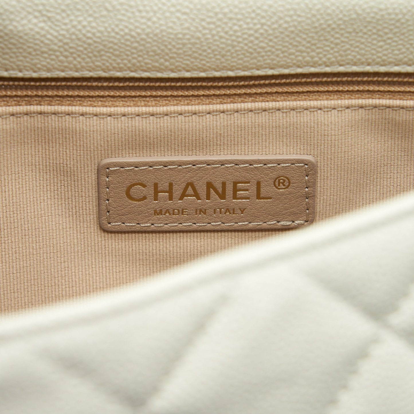 Chanel 22S Melody Medium Flap Bag Caviar White  (Microchip)