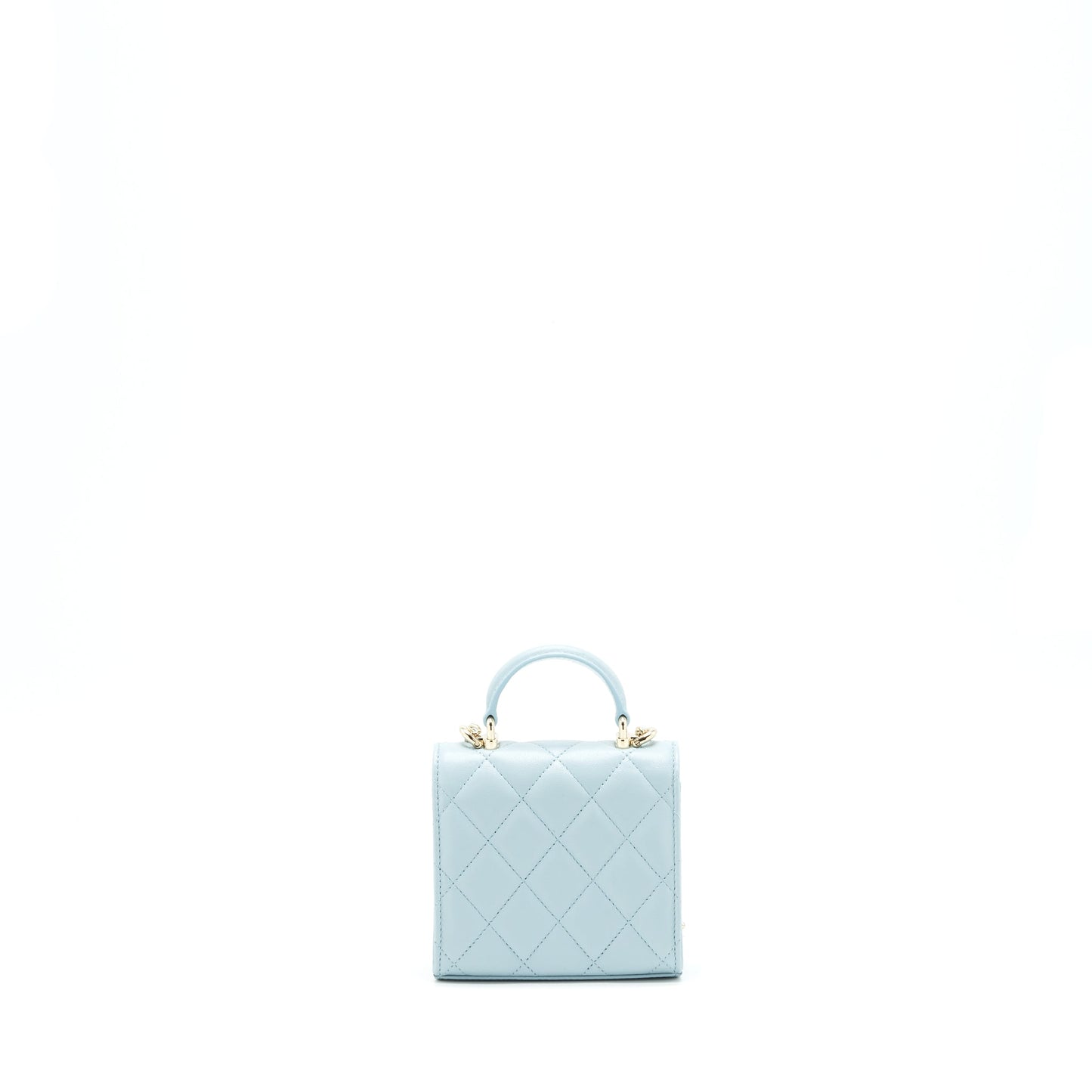 Chanel 22P top Handle Mini Vanity on Chain Lambskin light blue L