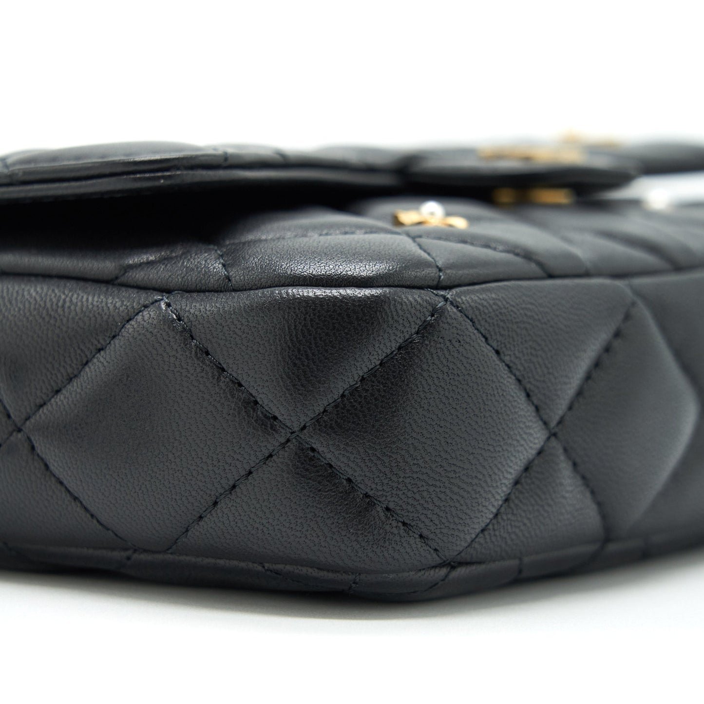 Chanel Limited Charm Double Layer Mini Chain Bag Lambskin Black