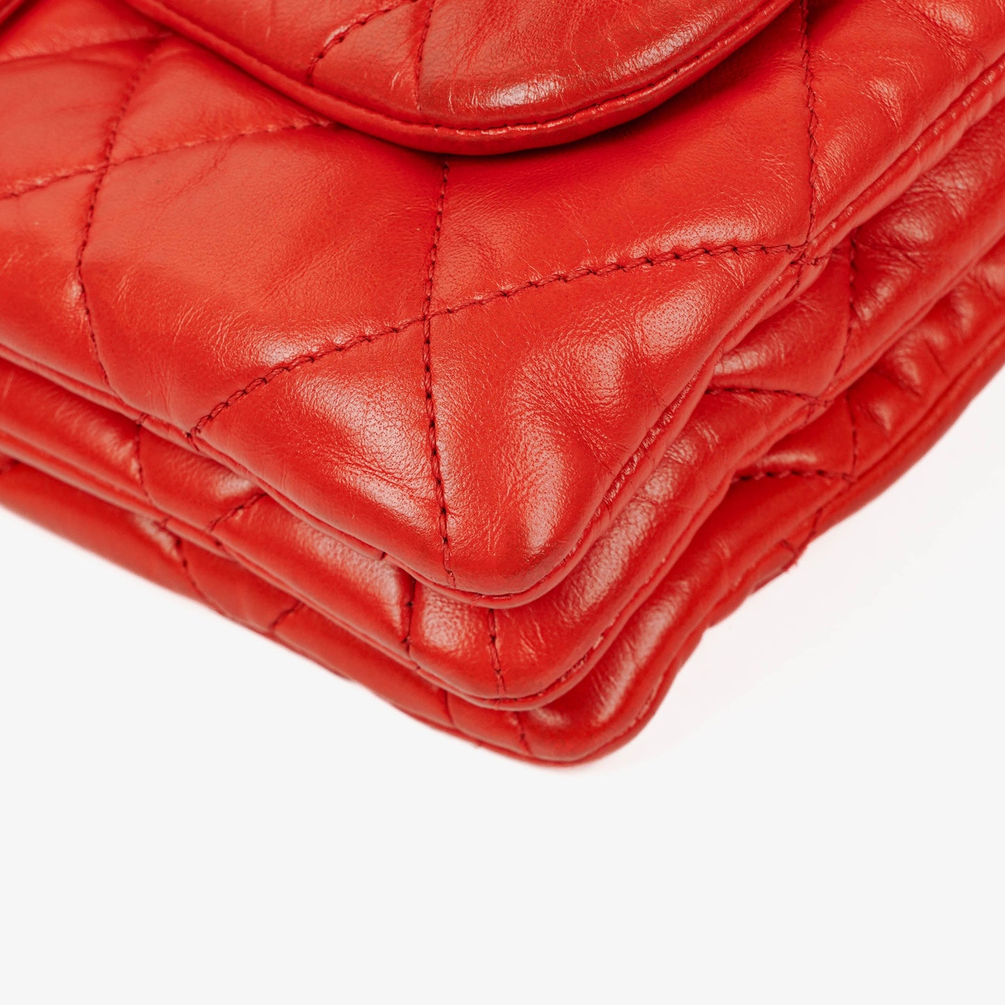Chanel Red Quilted Leather Accordion Single Flap Bag