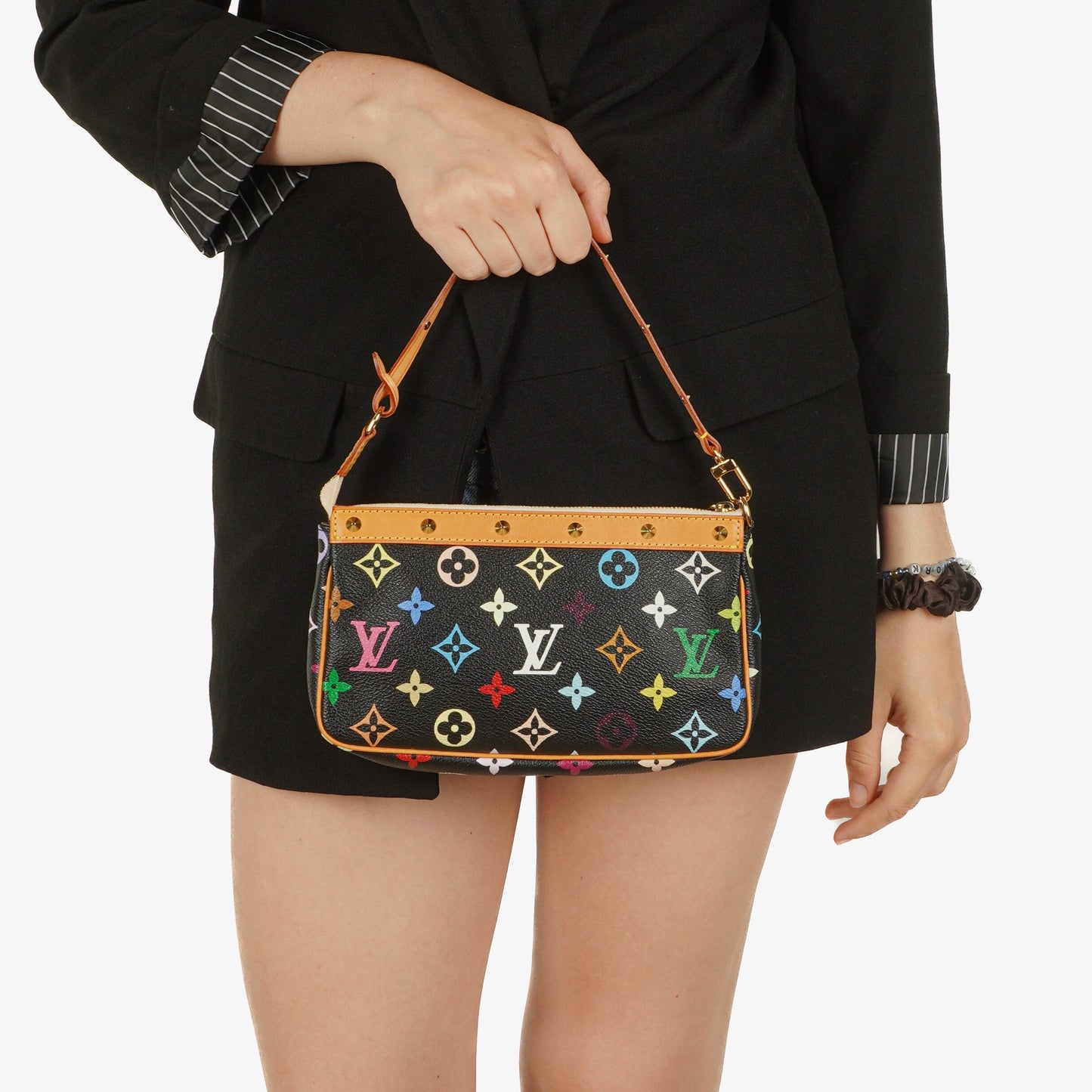 Louis Vuitton Takashi Murakami Pochette Accessoire Multicolor Clutch Handbag
