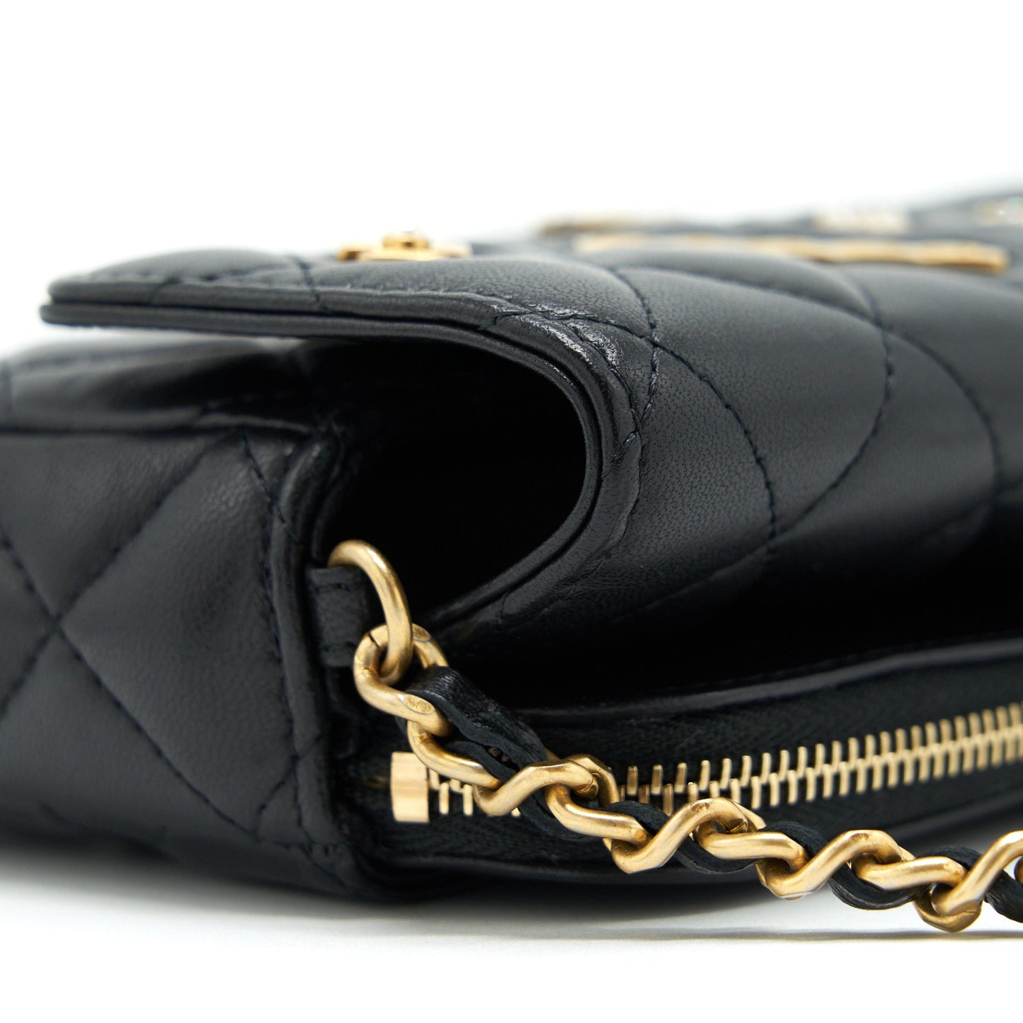 Chanel Limited Charm Double Layer Mini Chain Bag Lambskin Black