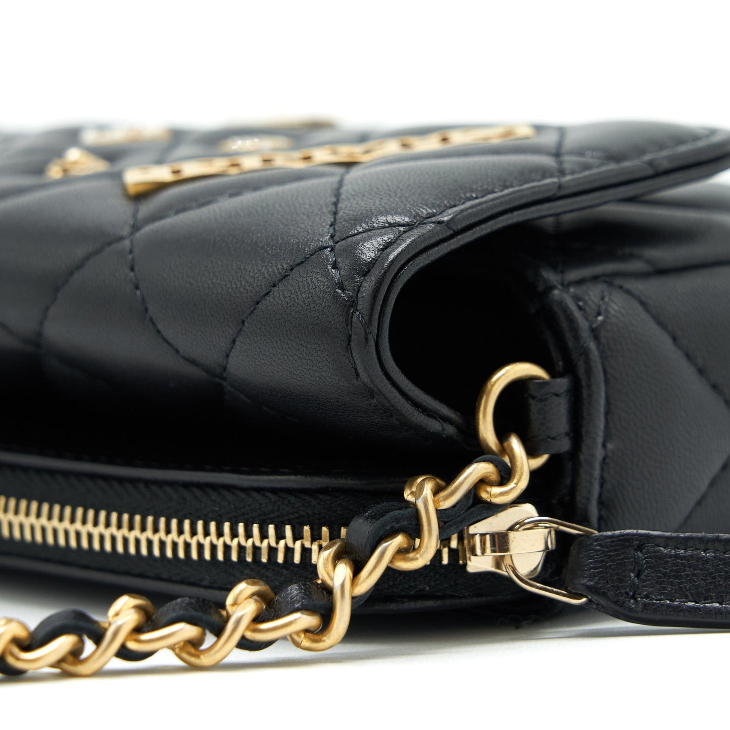 Chanel Limited Charm Double Layer Mini Chain Bag Lambskin Black