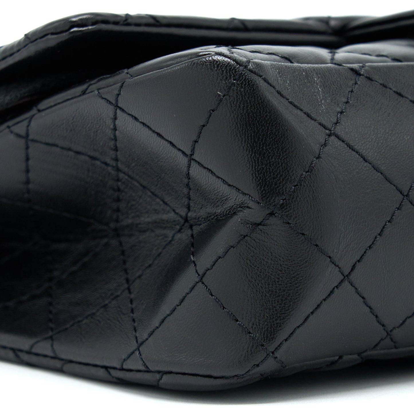 Chanel Small 2.55 Reissue Flap Bag Aged Calfskin Black Brushed