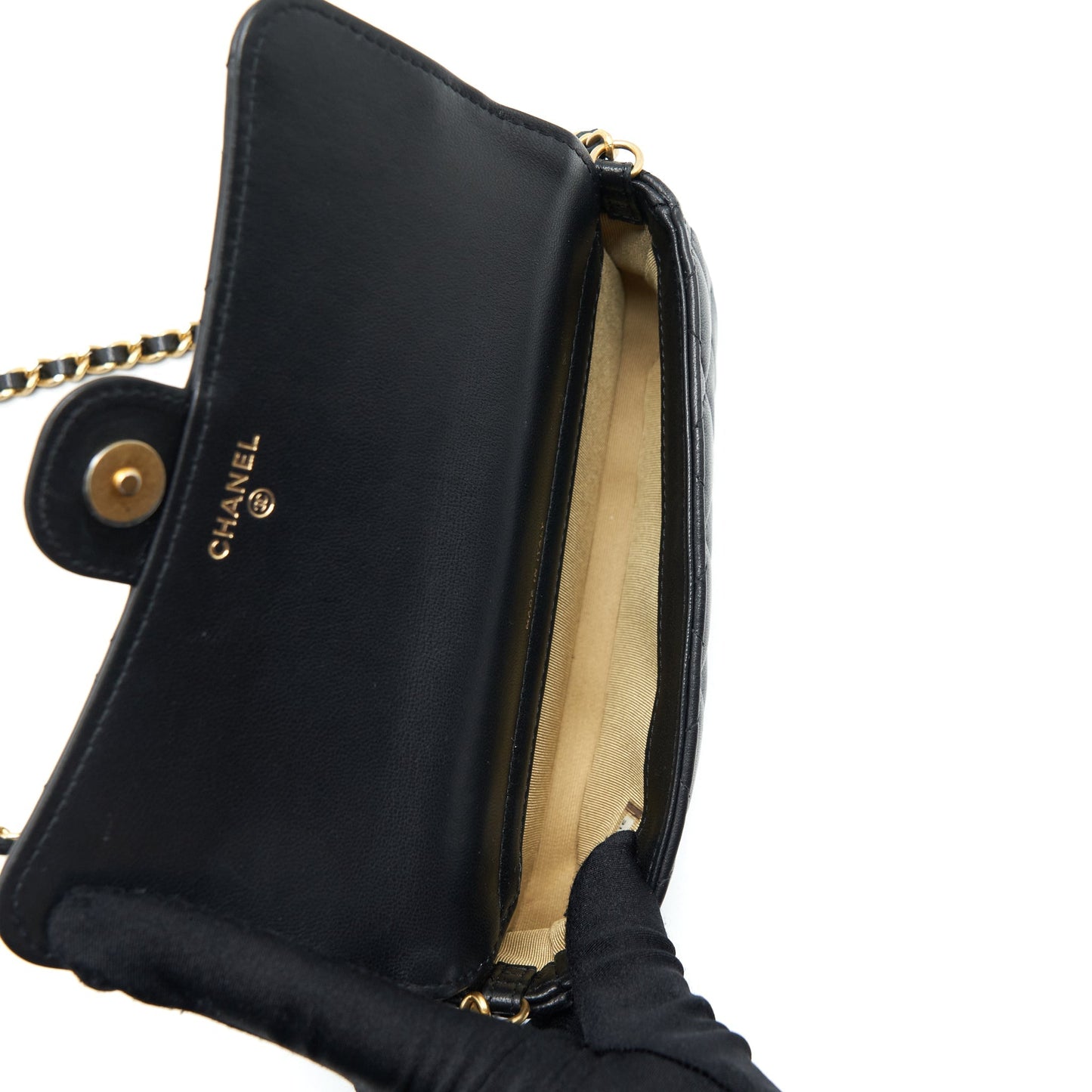 Chanel Limited Charm Double Layer Mini Chain Bag Lambskin Black