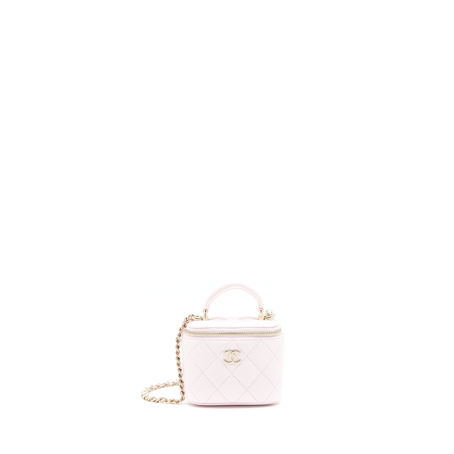 Chanel 22p mini vanity case lambskin pink