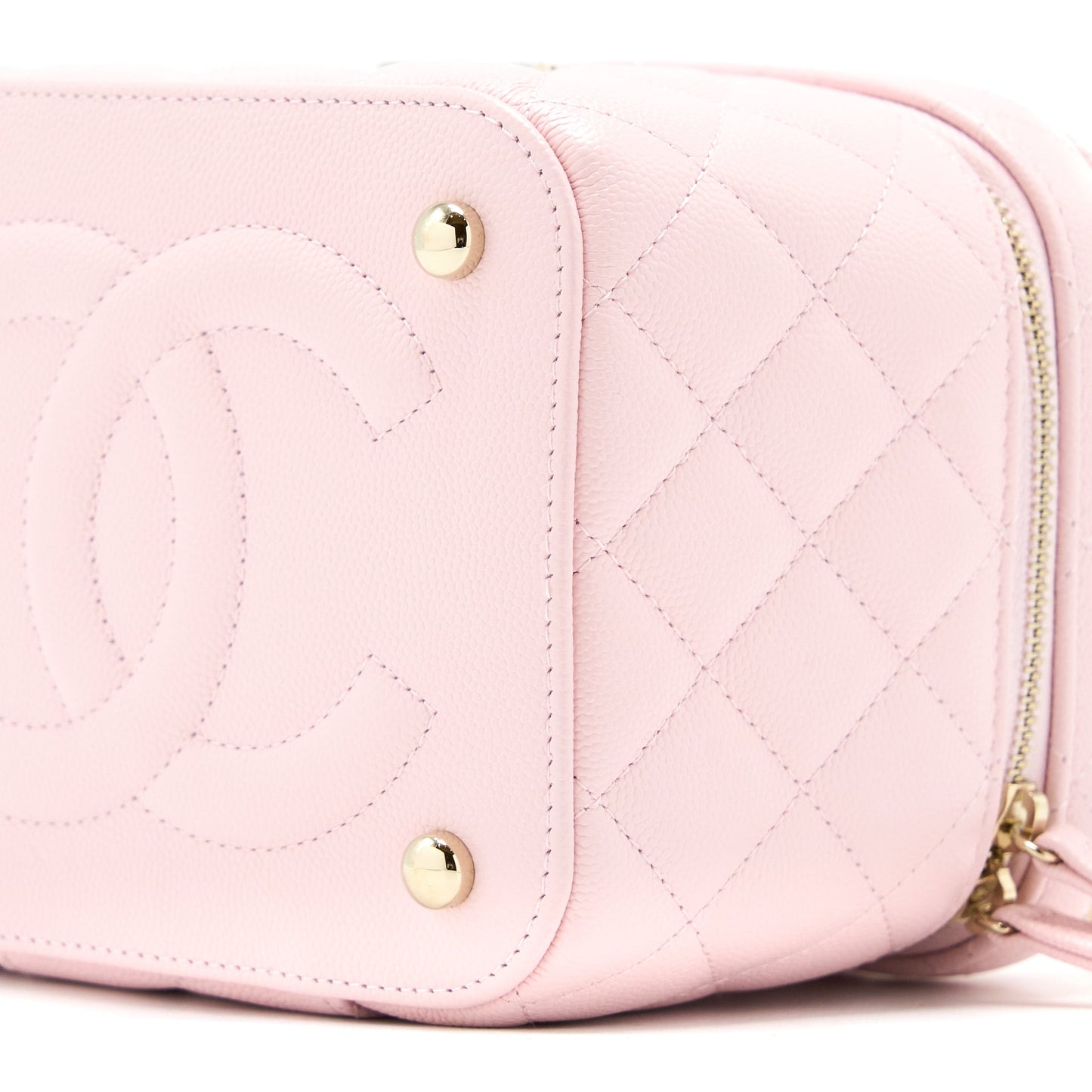 Chanel 22S Top Handle Vanity Bag Caviar Light Pink L (Microchip)