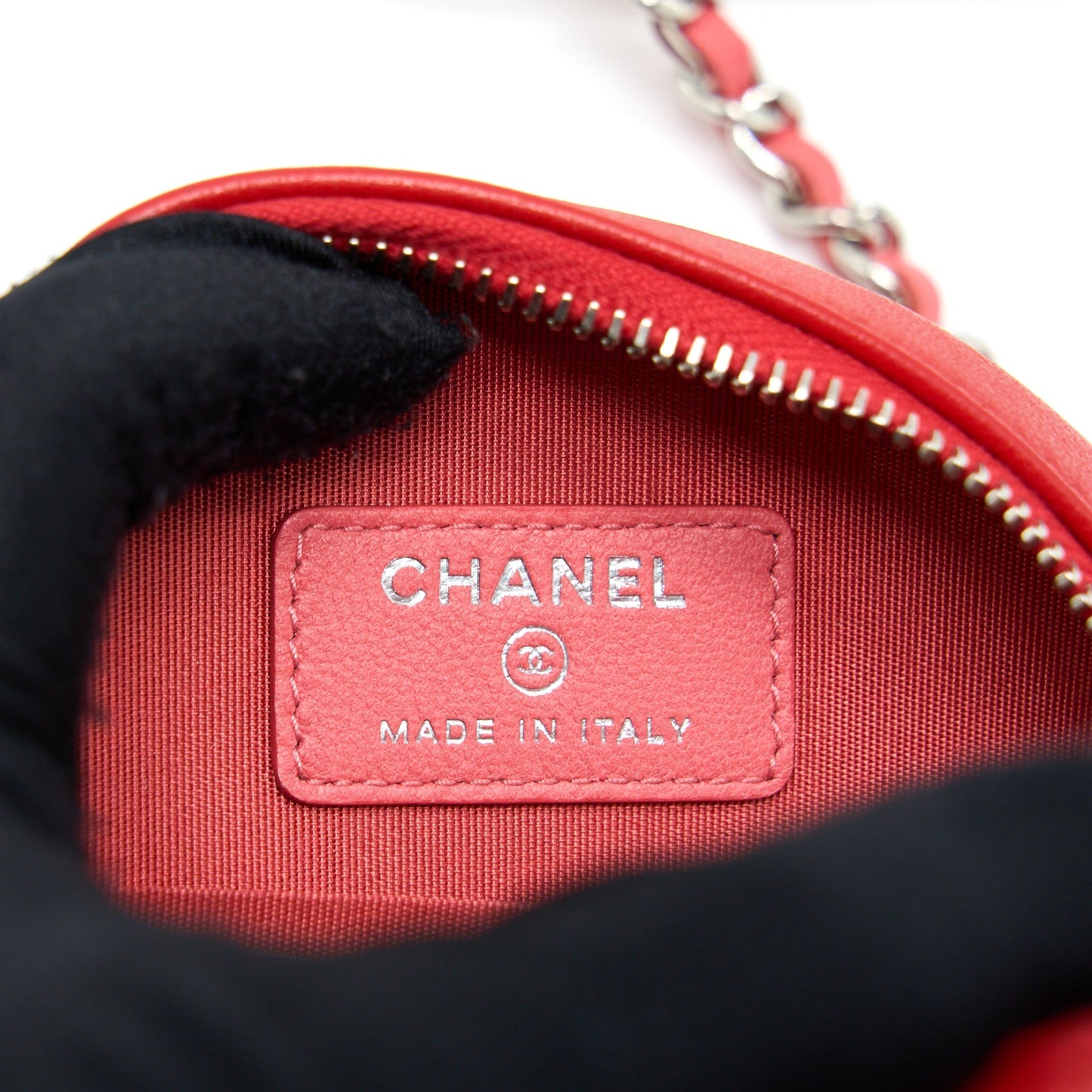 Chanel Round Crossbody Clutch Lambskin Red/Pink