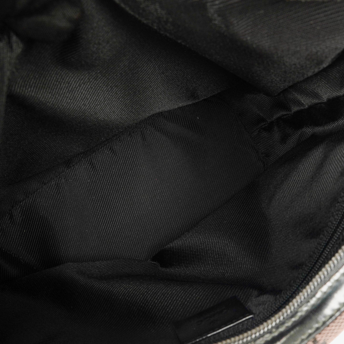 Gucci Monogram Canvas And Patent Leather Hobo Shoulder Bag