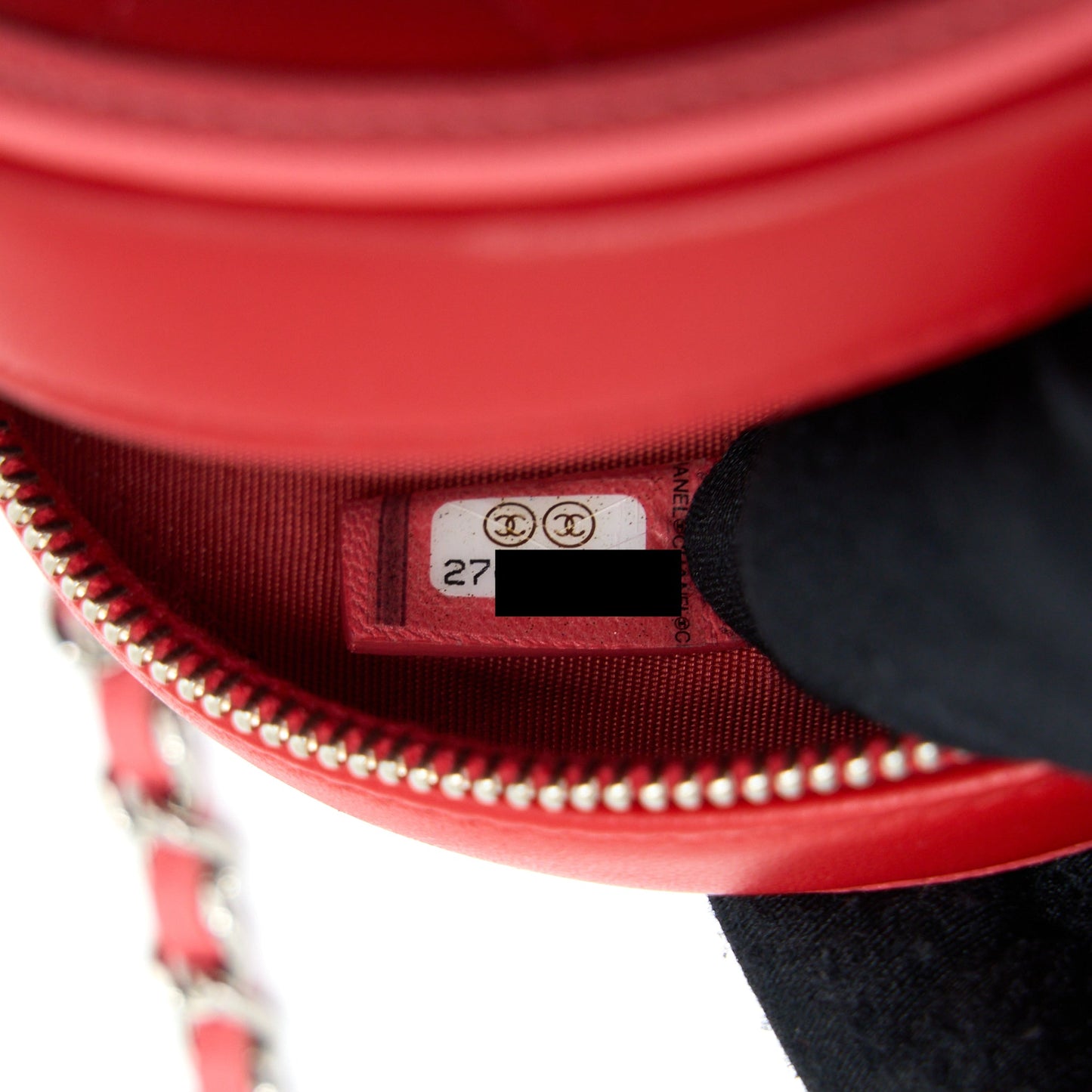 Chanel Round Crossbody Clutch Lambskin Red/Pink