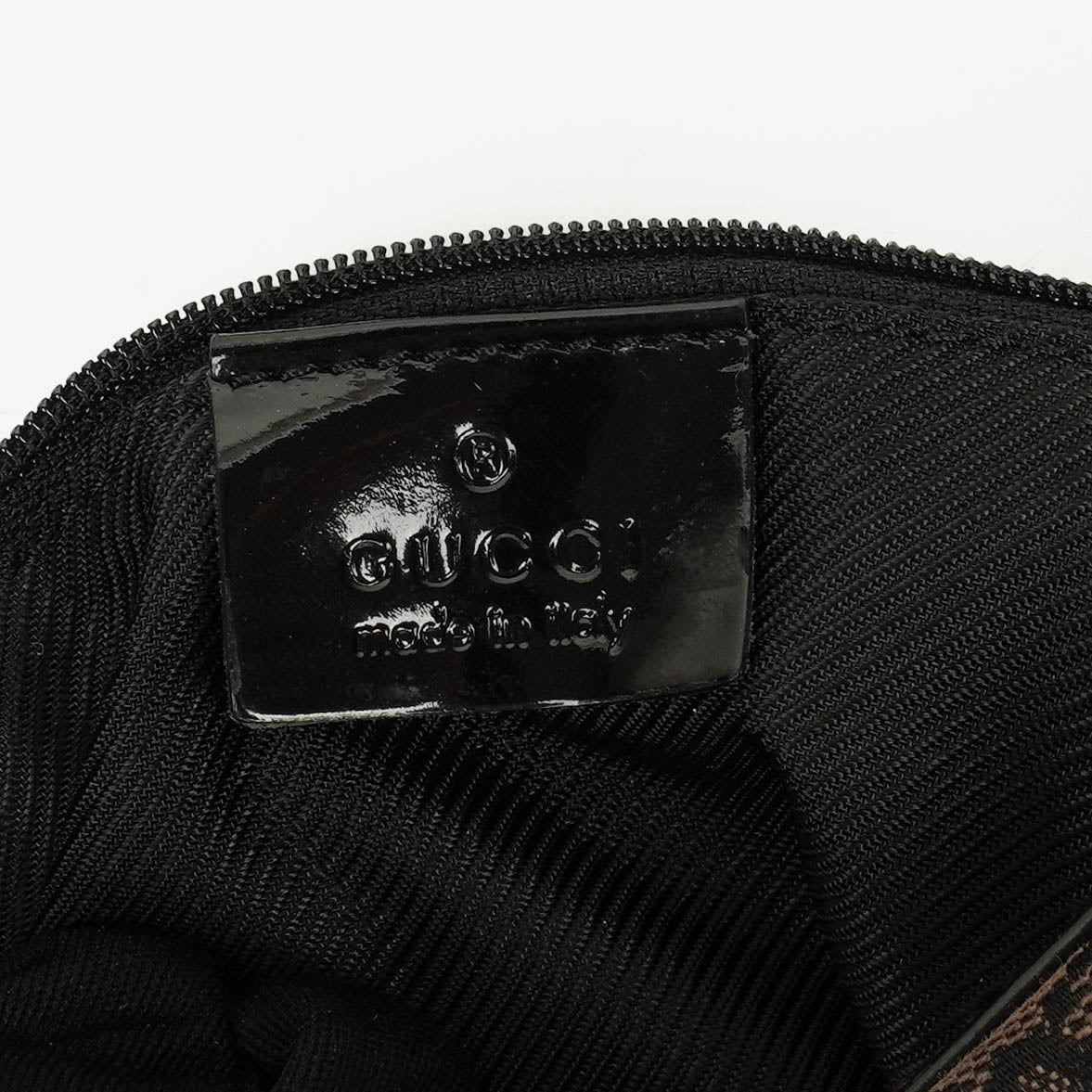 Gucci Monogram Canvas And Patent Leather Hobo Shoulder Bag