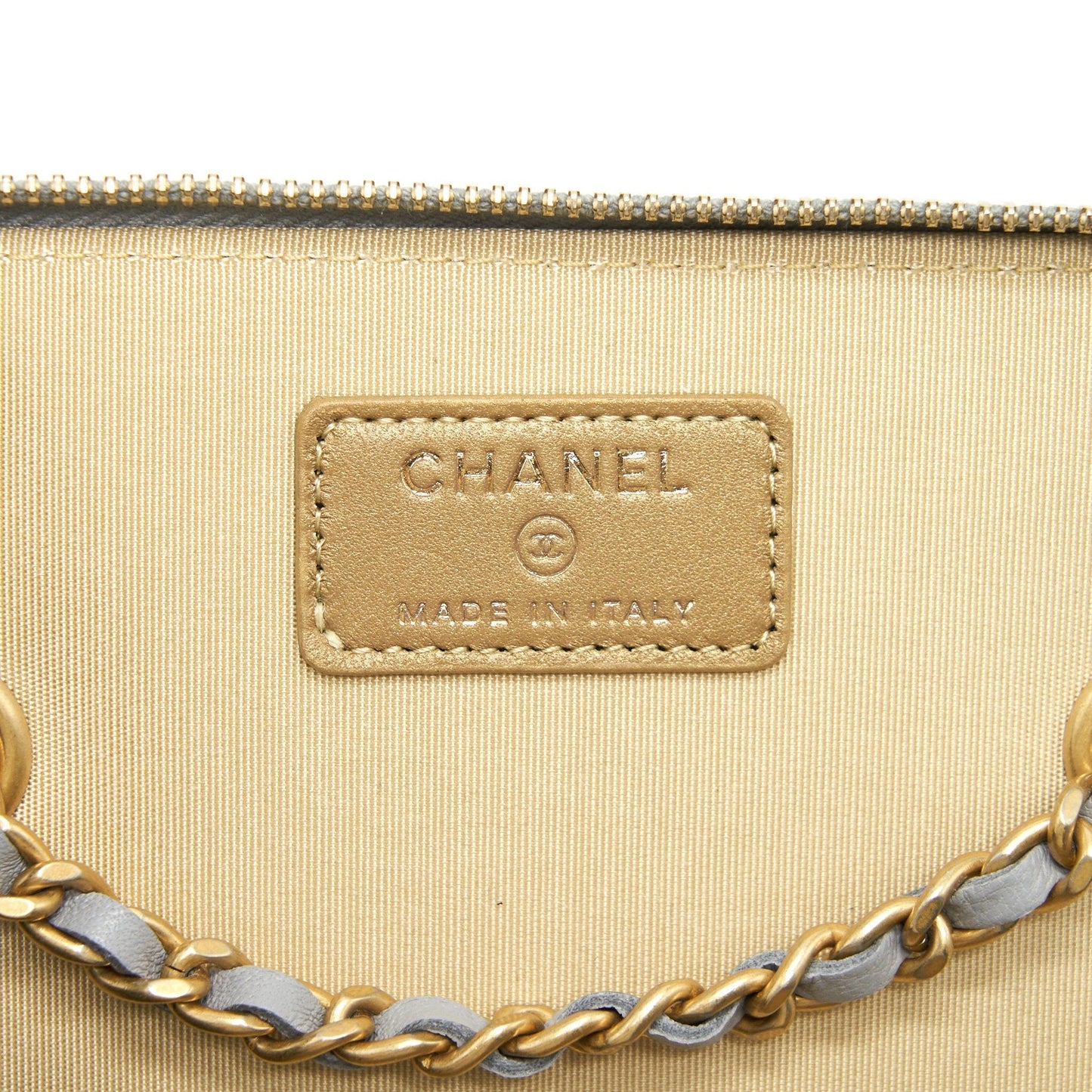 Chanel 21B Pearl Crush Long Vanity with Chain Light Grey