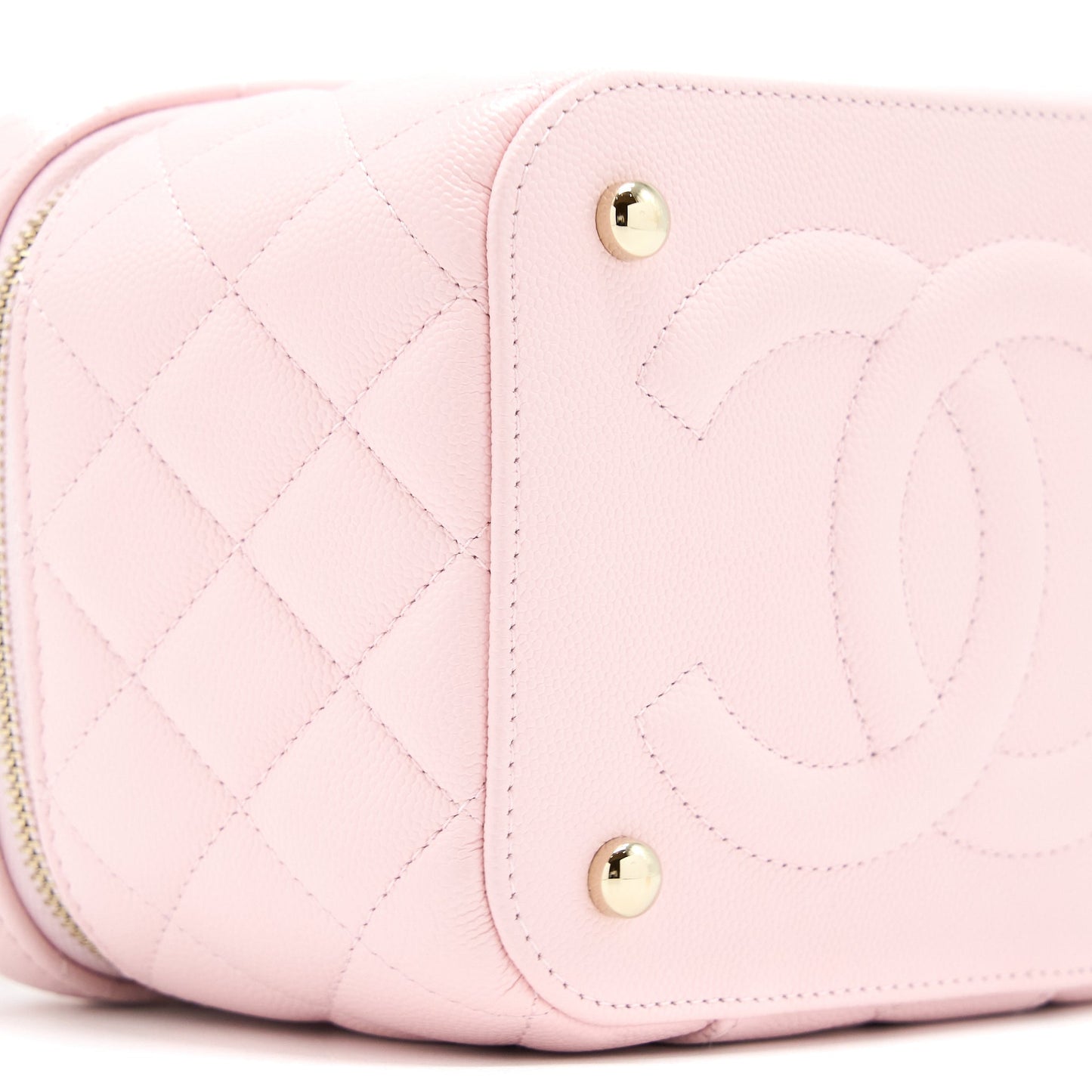 Chanel 22S Top Handle Vanity Bag Caviar Light Pink L (Microchip)