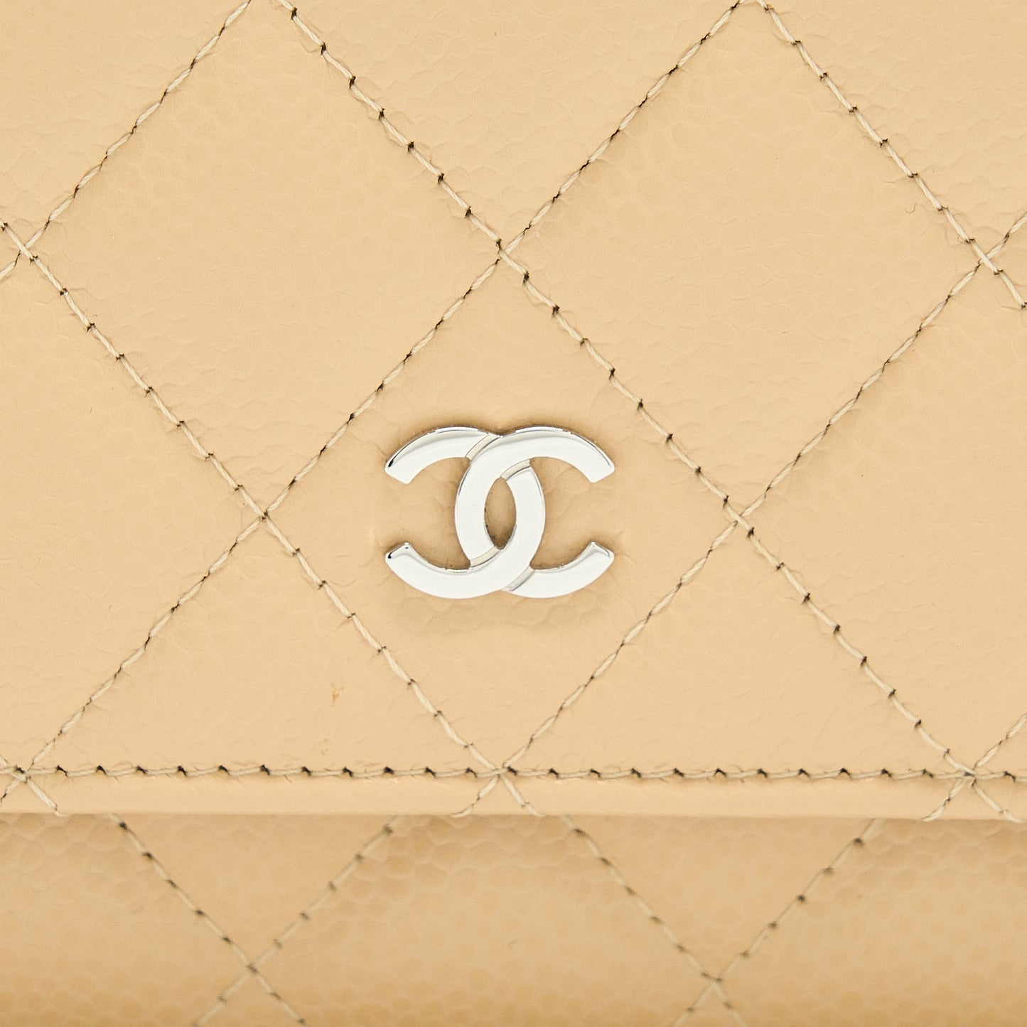 Chanel Classic Wallet On Chain Caviar Beige