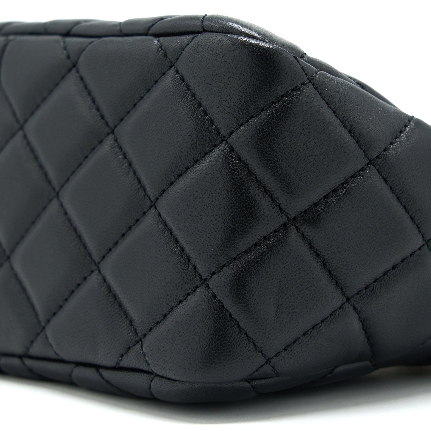 Chanel Pearl Crush Hobo Bag Lambskin Black  (Microchip)