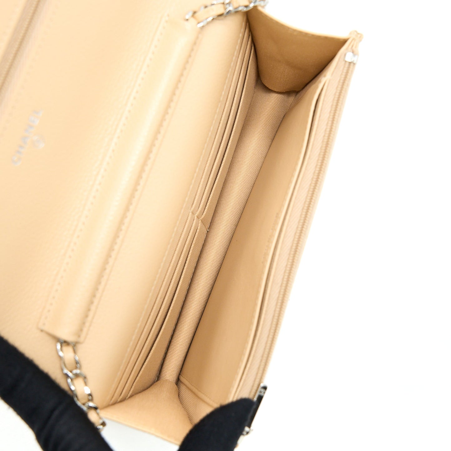 Chanel Classic Wallet On Chain Caviar Beige