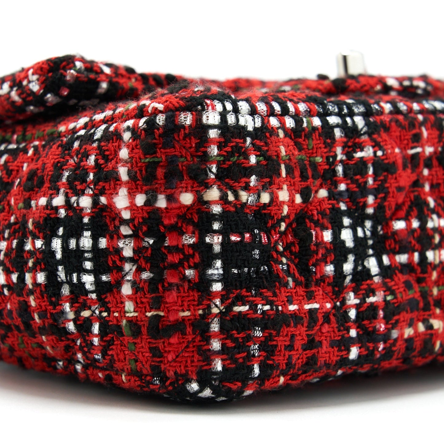 Chanel Mini Rectangular Flap Bag Tweed Red/ Black