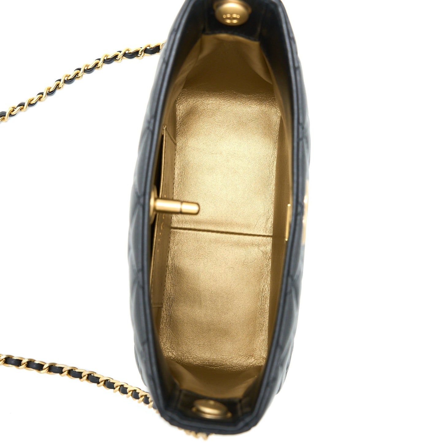 Chanel Pearl Crush Hobo Bag Lambskin Black  (Microchip)