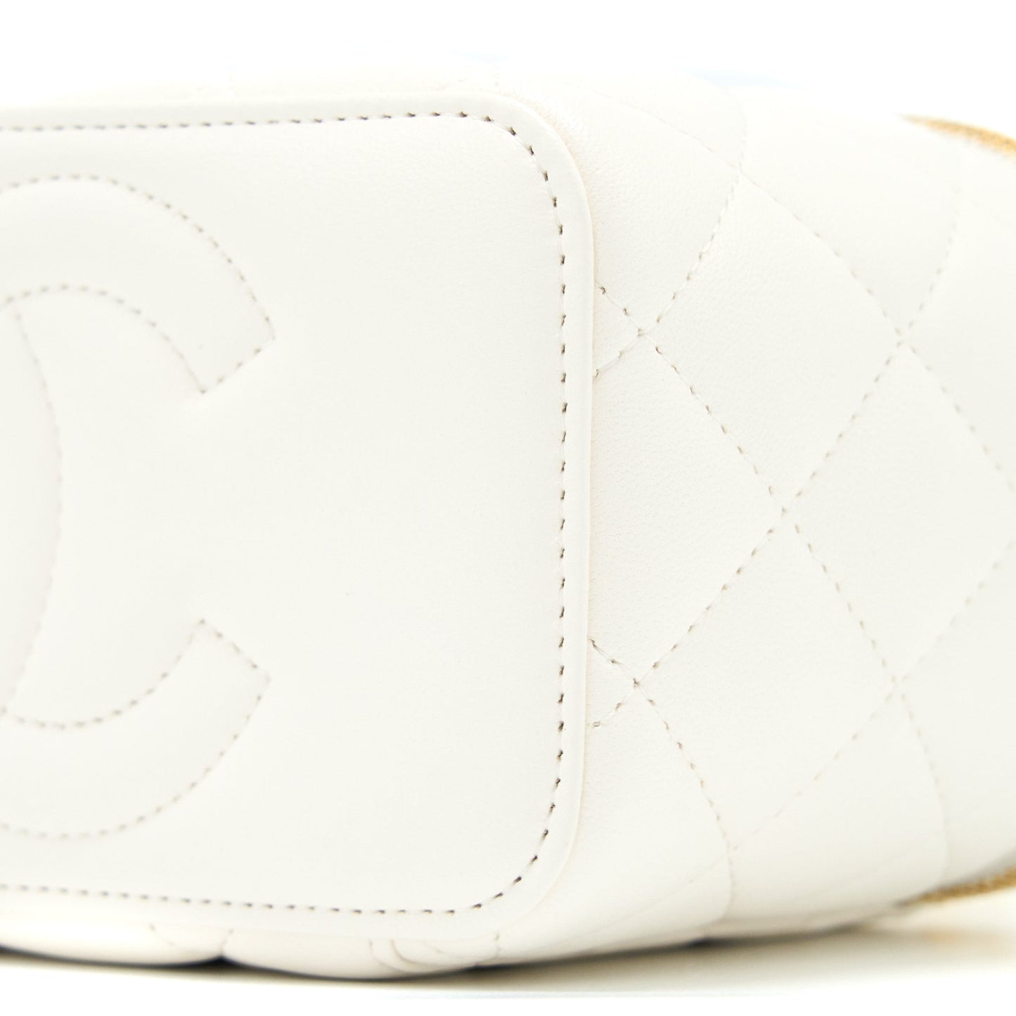 Chanel Coco Letter Long Vanity with Chain Lambskin White