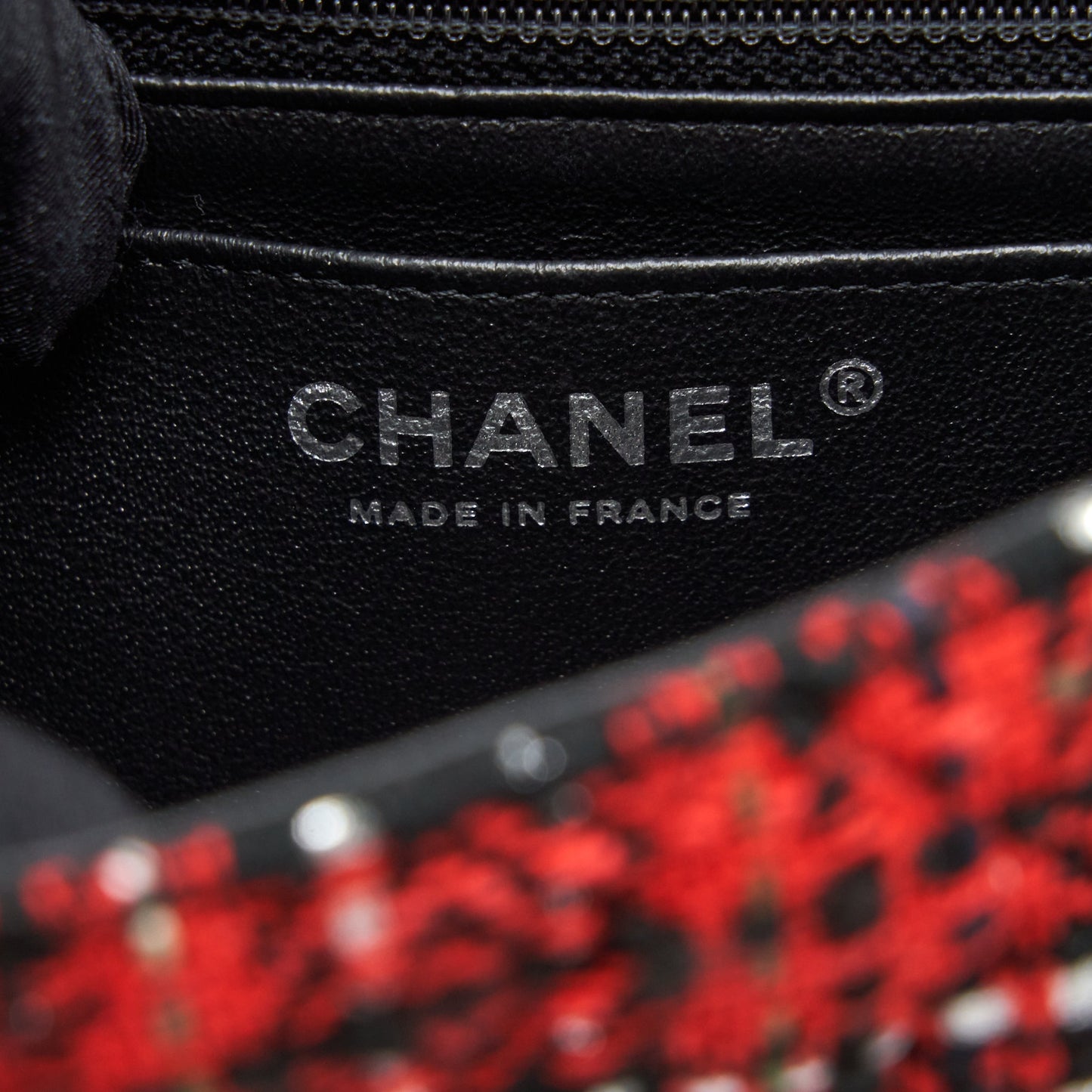 Chanel Mini Rectangular Flap Bag Tweed Red/ Black