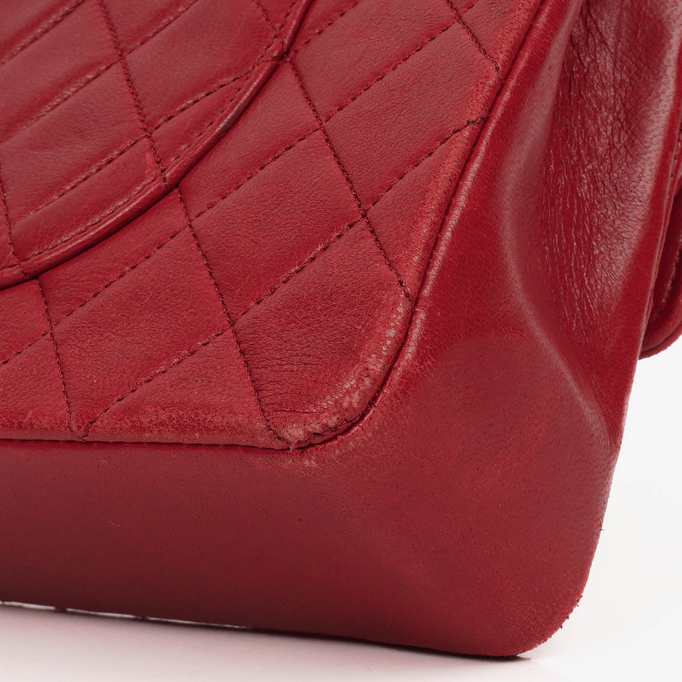 Chanel  Classic Double Flap Bag in Quilted Red Lambskin with 24K Gold-Plated Hardware