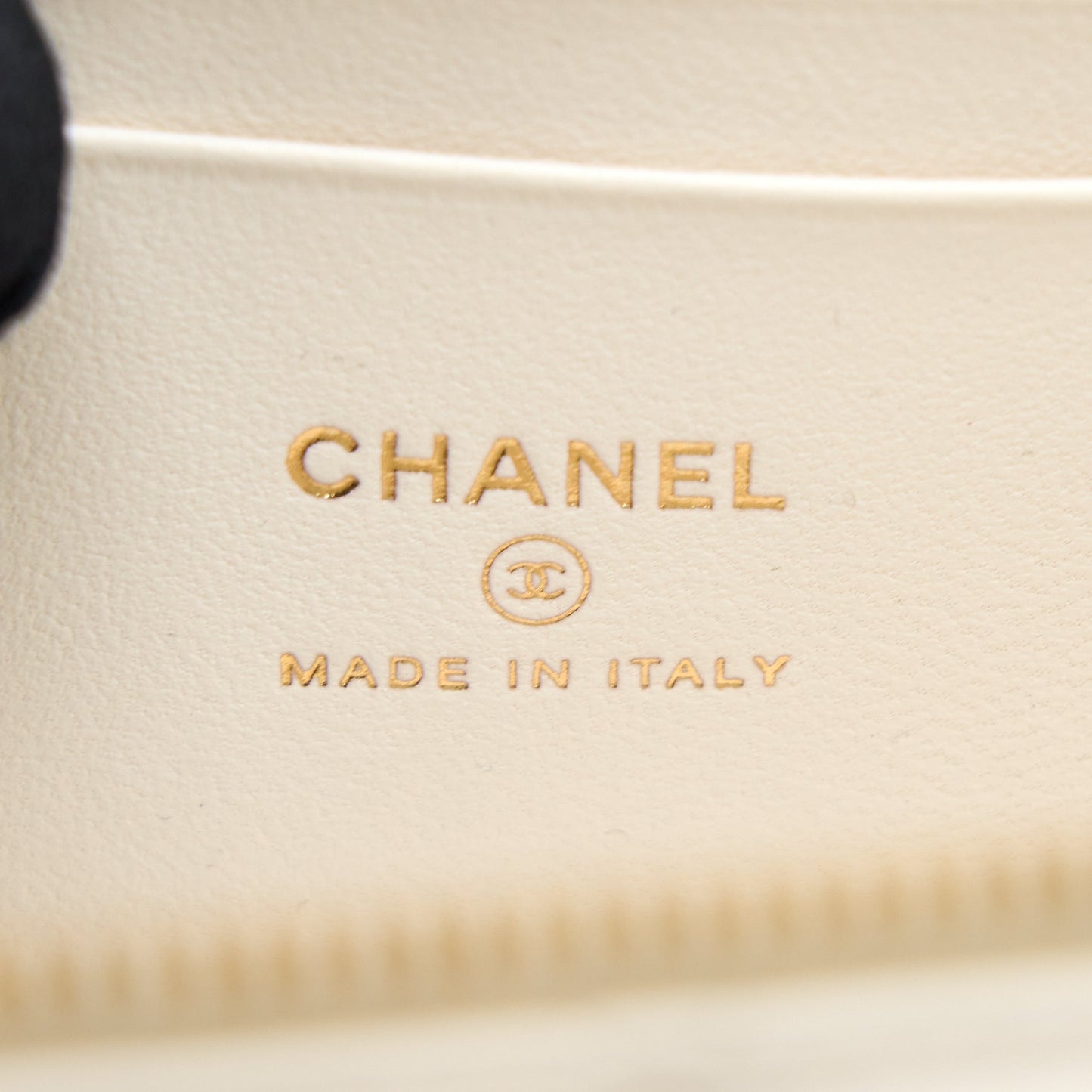 Chanel Coco Letter Long Vanity with Chain Lambskin White