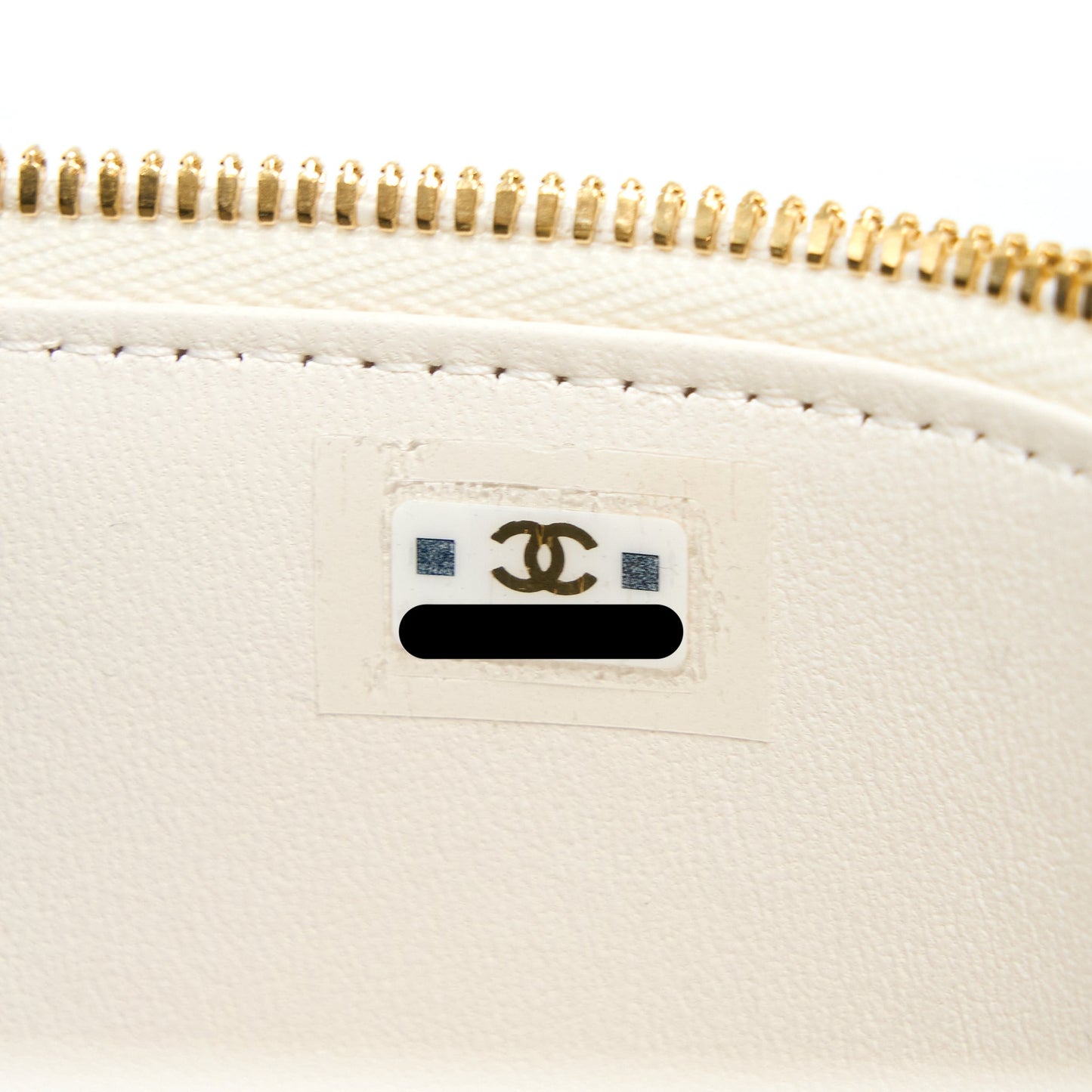 Chanel Coco Letter Long Vanity with Chain Lambskin White