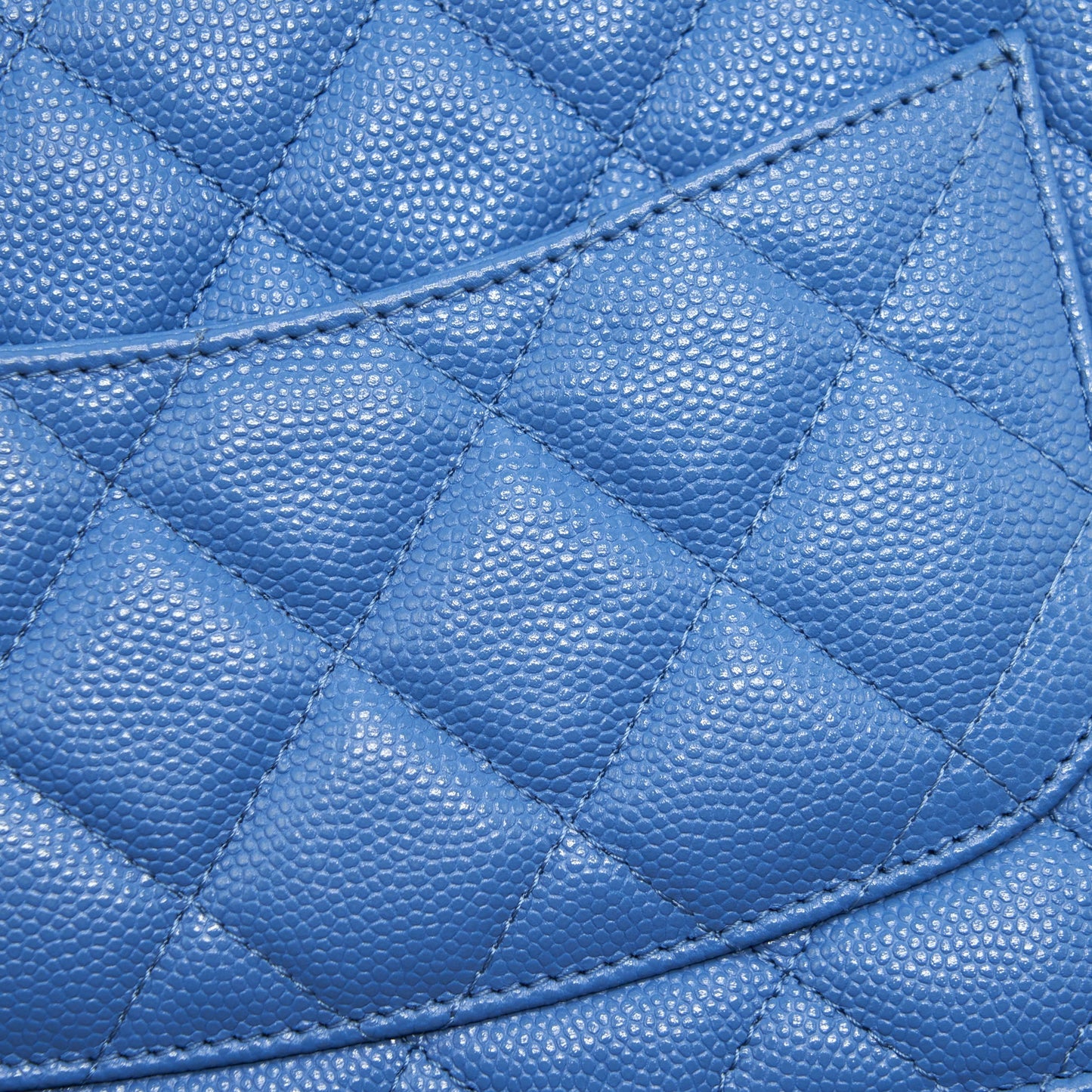 Chanel Classic Wallet On Chain Caviar Light Blue L