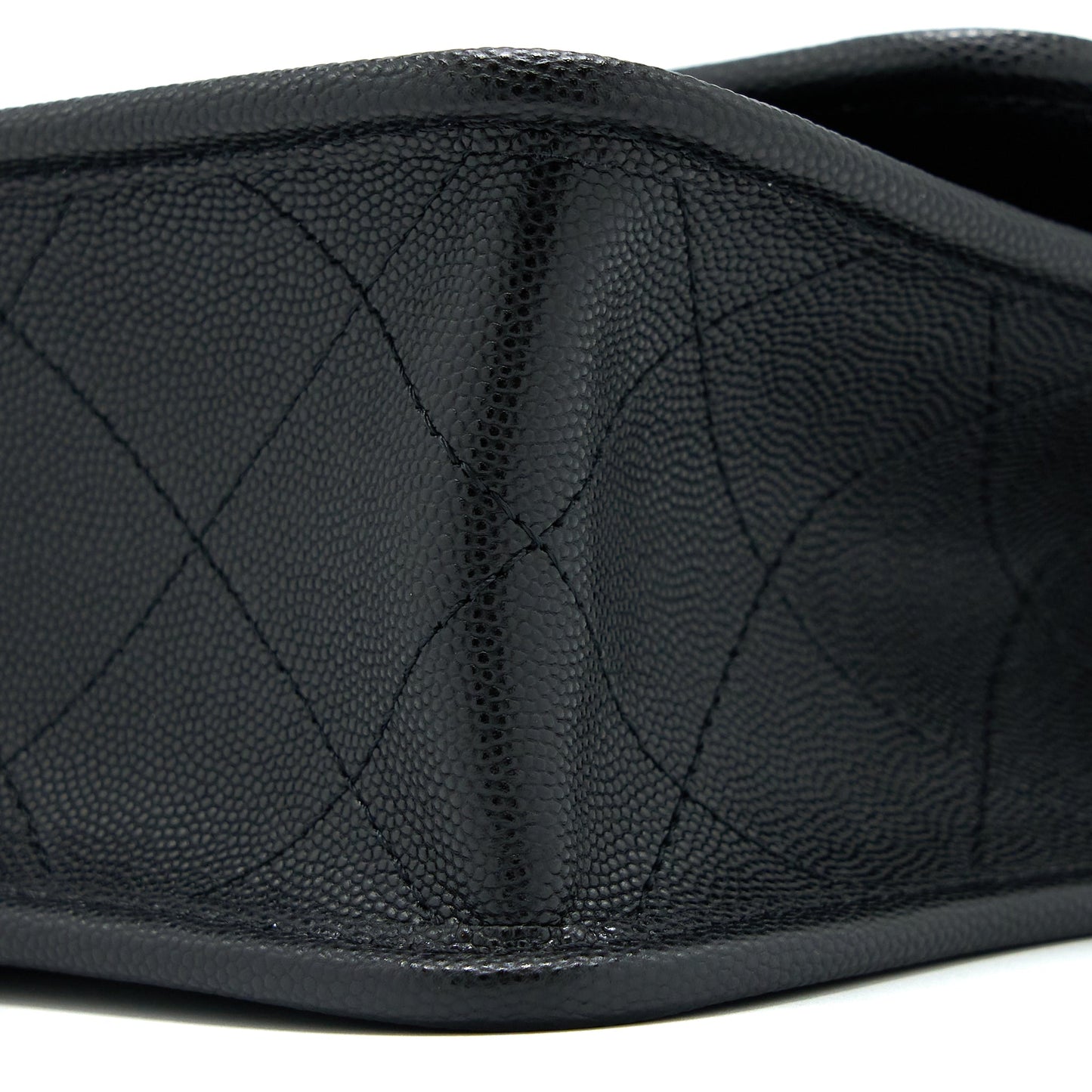 Chanel 22K Top Handle Messenger Bag Caviar Black Brushed  (Microchip)