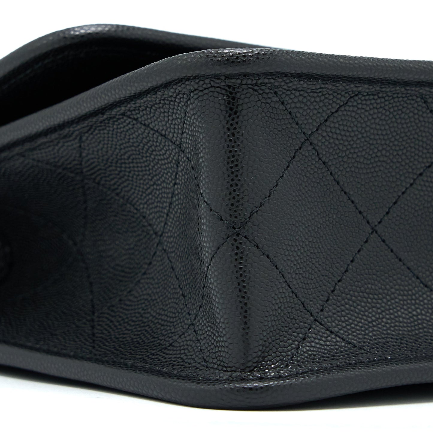 Chanel 22K Top Handle Messenger Bag Caviar Black Brushed  (Microchip)