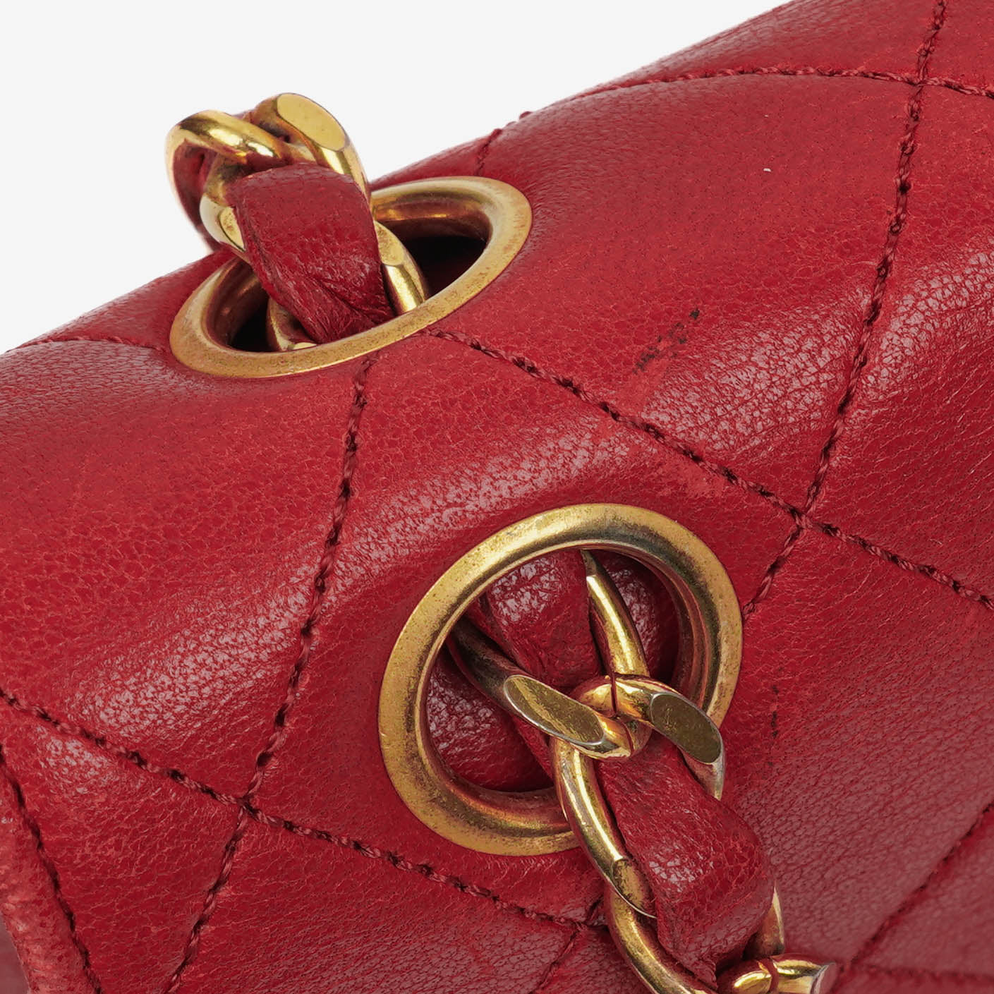 Chanel  Classic Double Flap Bag in Quilted Red Lambskin with 24K Gold-Plated Hardware