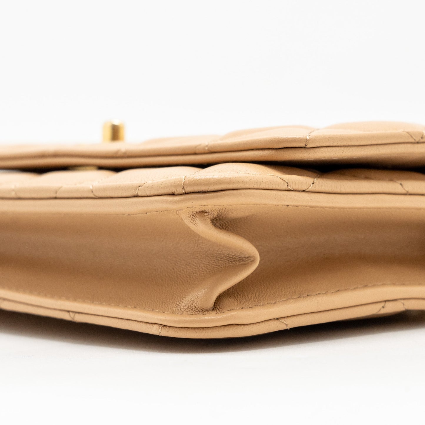 Chanel Pearl Crush Wallet On Chain Lambskin Beige  (microchip)