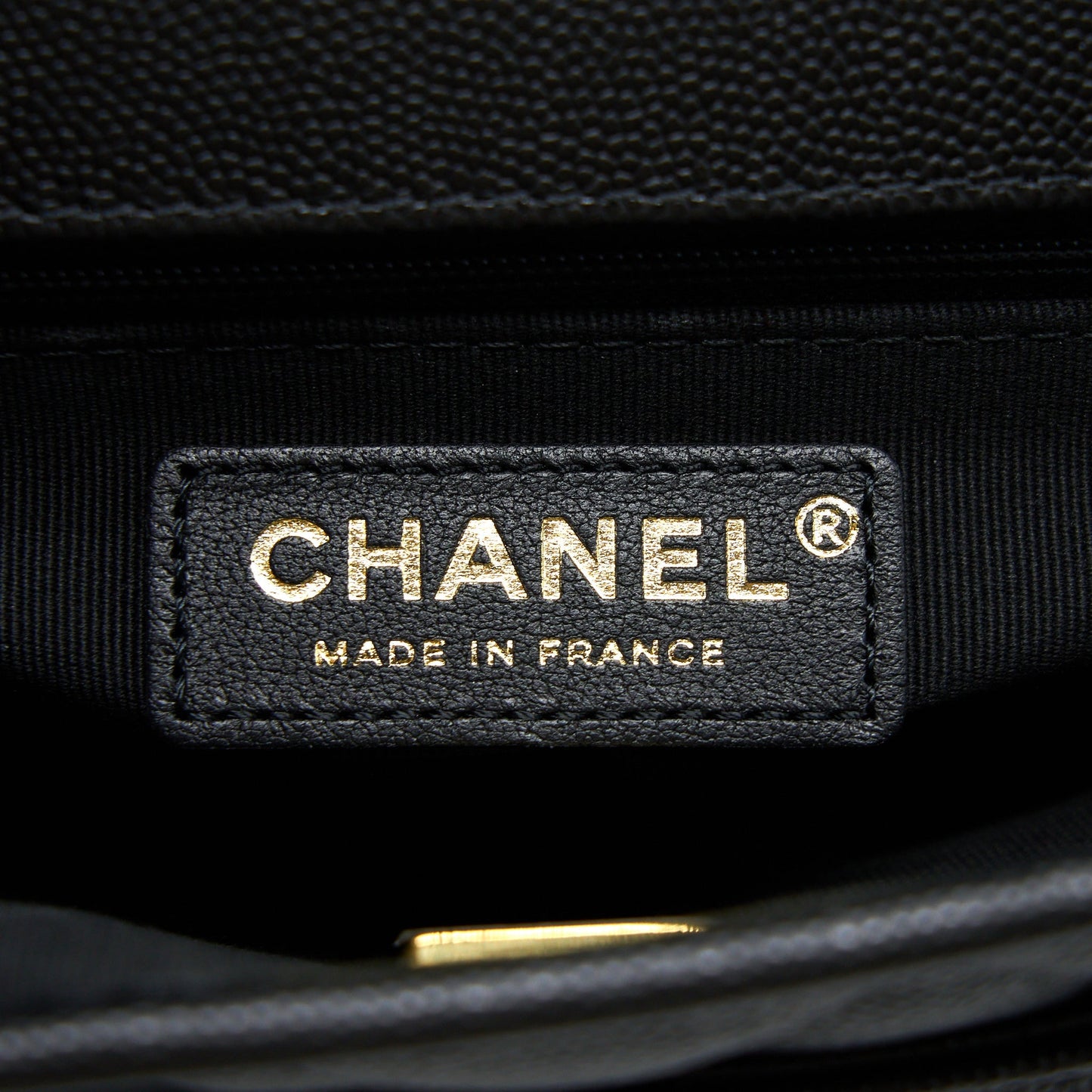Chanel 22K Top Handle Messenger Bag Caviar Black Brushed  (Microchip)