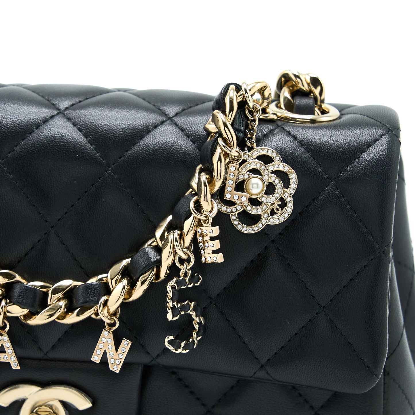 Chanel Mini Rectangular with Coco Bag Charm Limited Edition Lambskin Black L