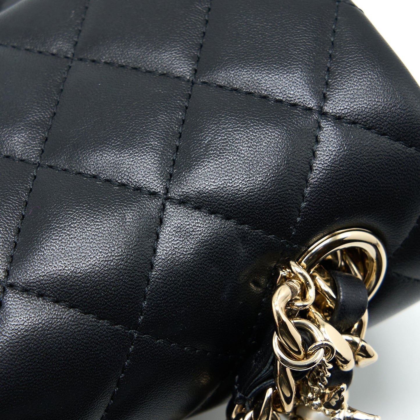 Chanel Mini Rectangular with Coco Bag Charm Limited Edition Lambskin Black L