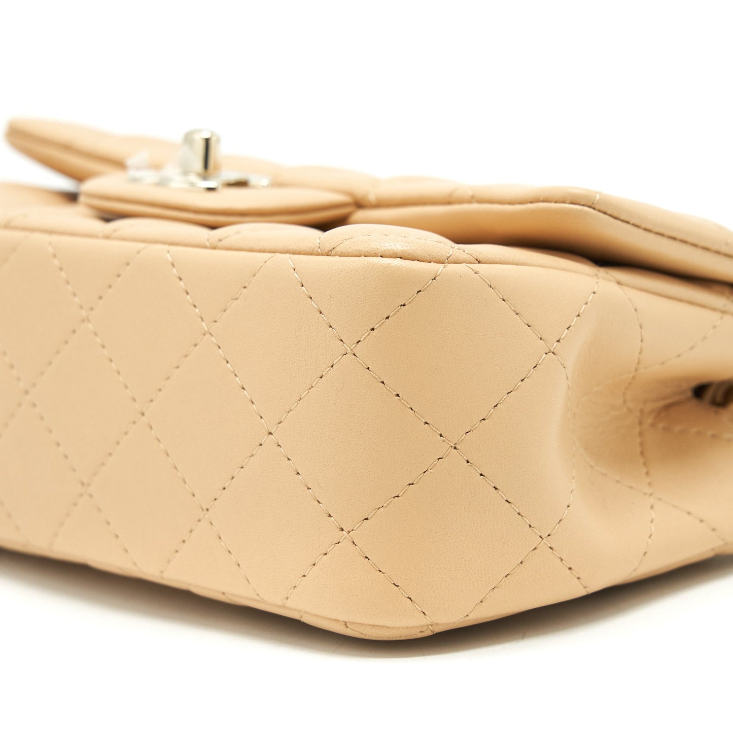 Chanel Mini Rectangular Lambskin Light Beige L