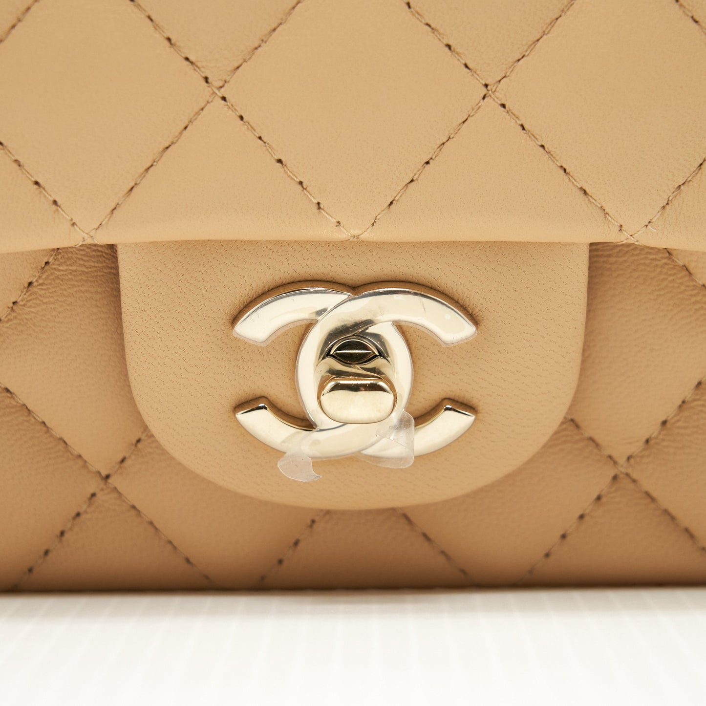 Chanel Mini Rectangular Lambskin Light Beige L