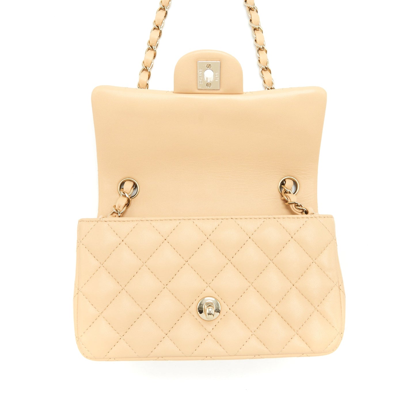 Chanel Mini Rectangular Lambskin Light Beige L